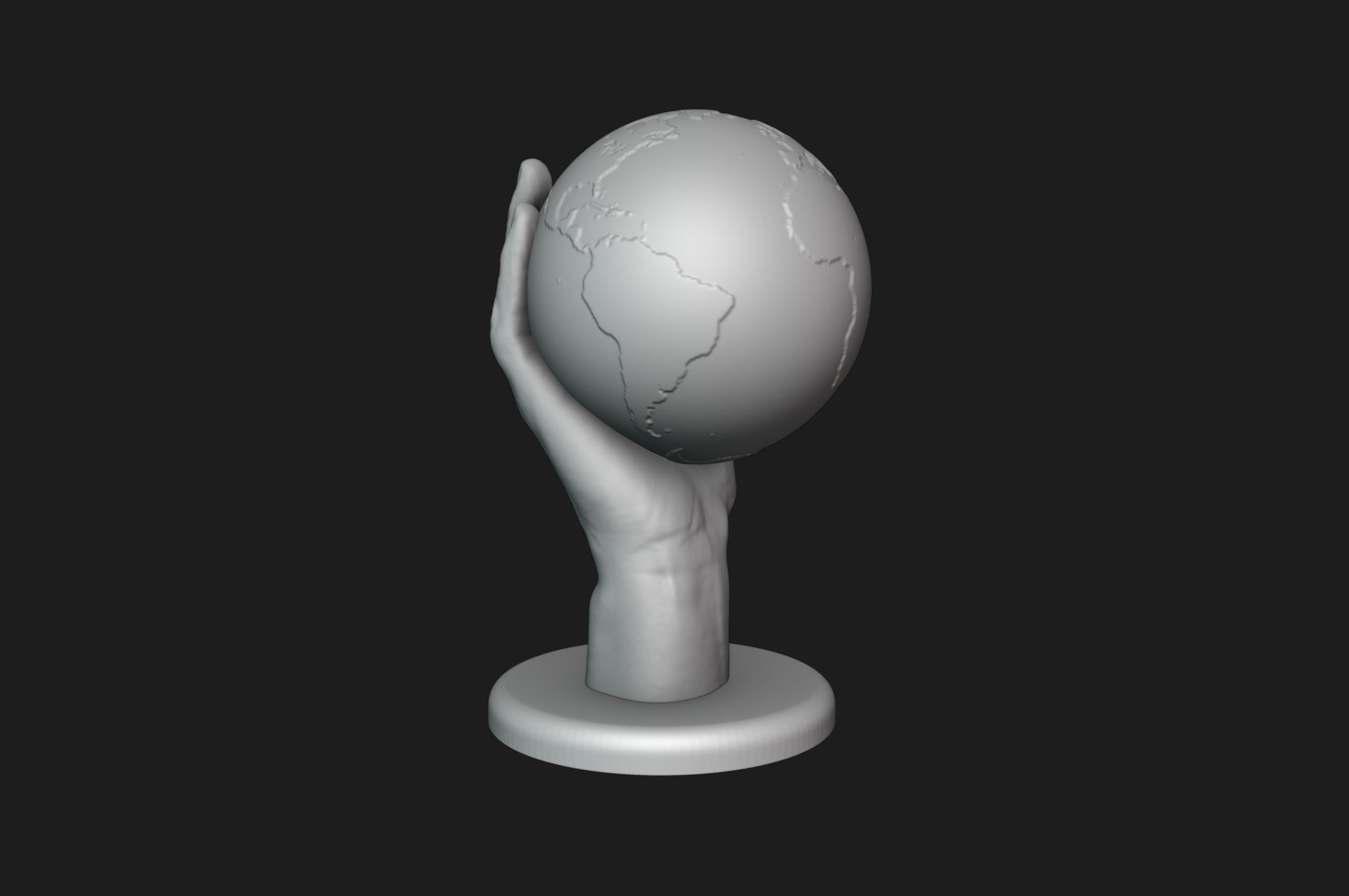 Hand Holding Globe 3D print model_1