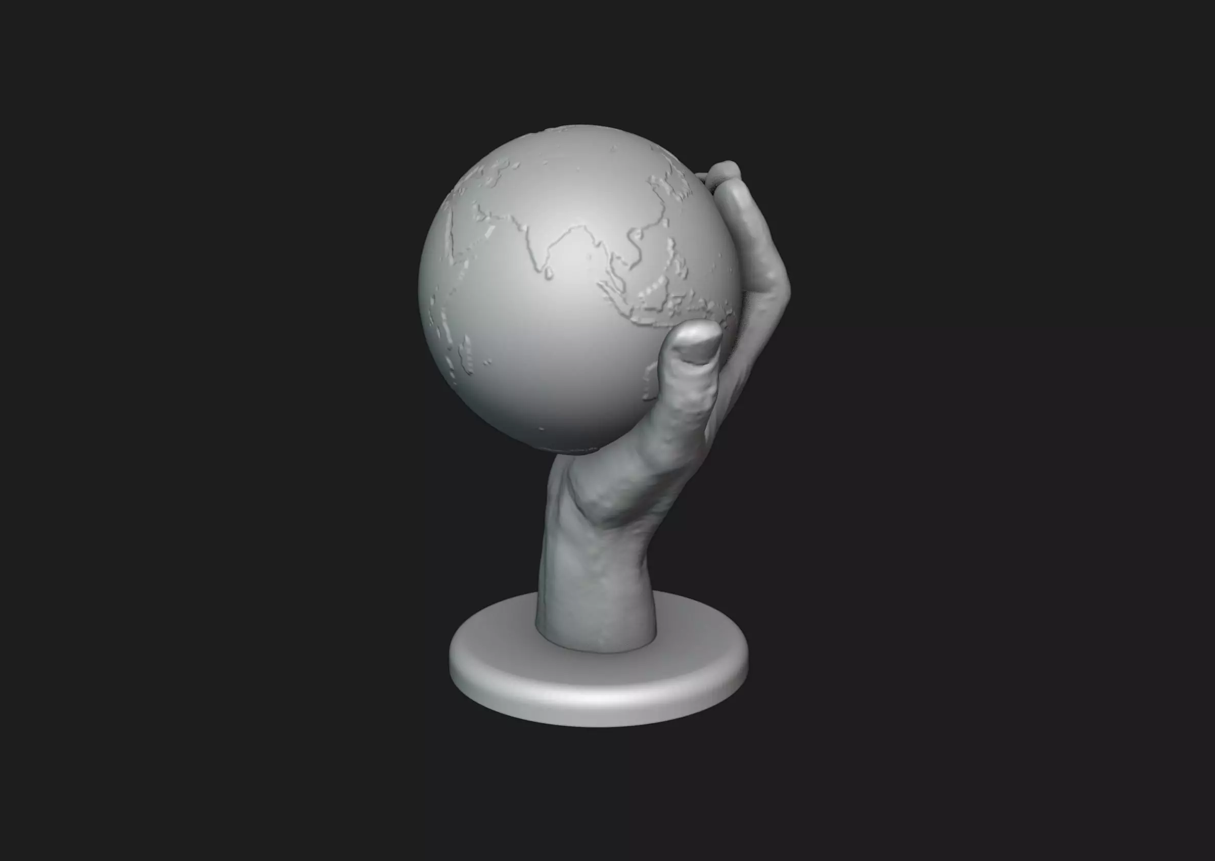 Hand Holding Globe 3D print model_0