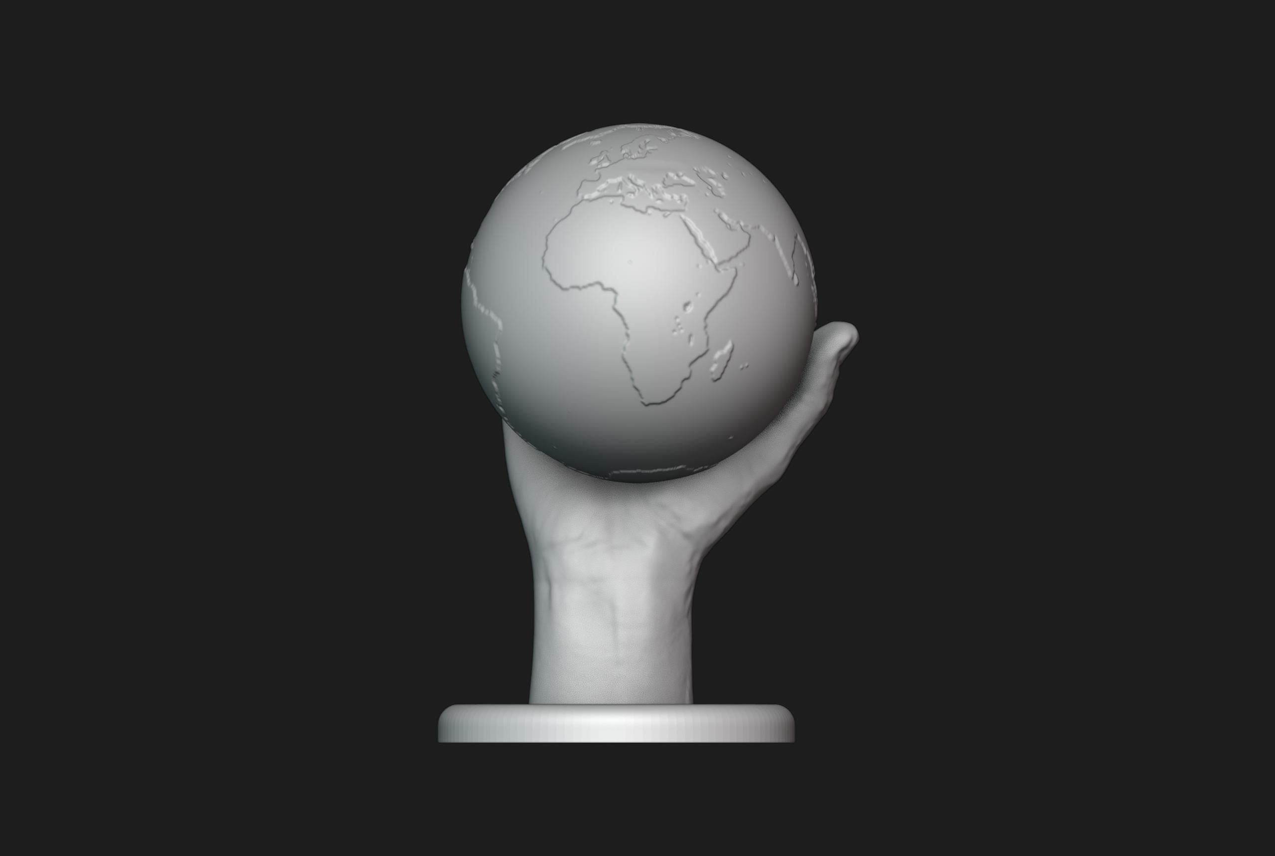 Hand Holding Globe 3D print model_3