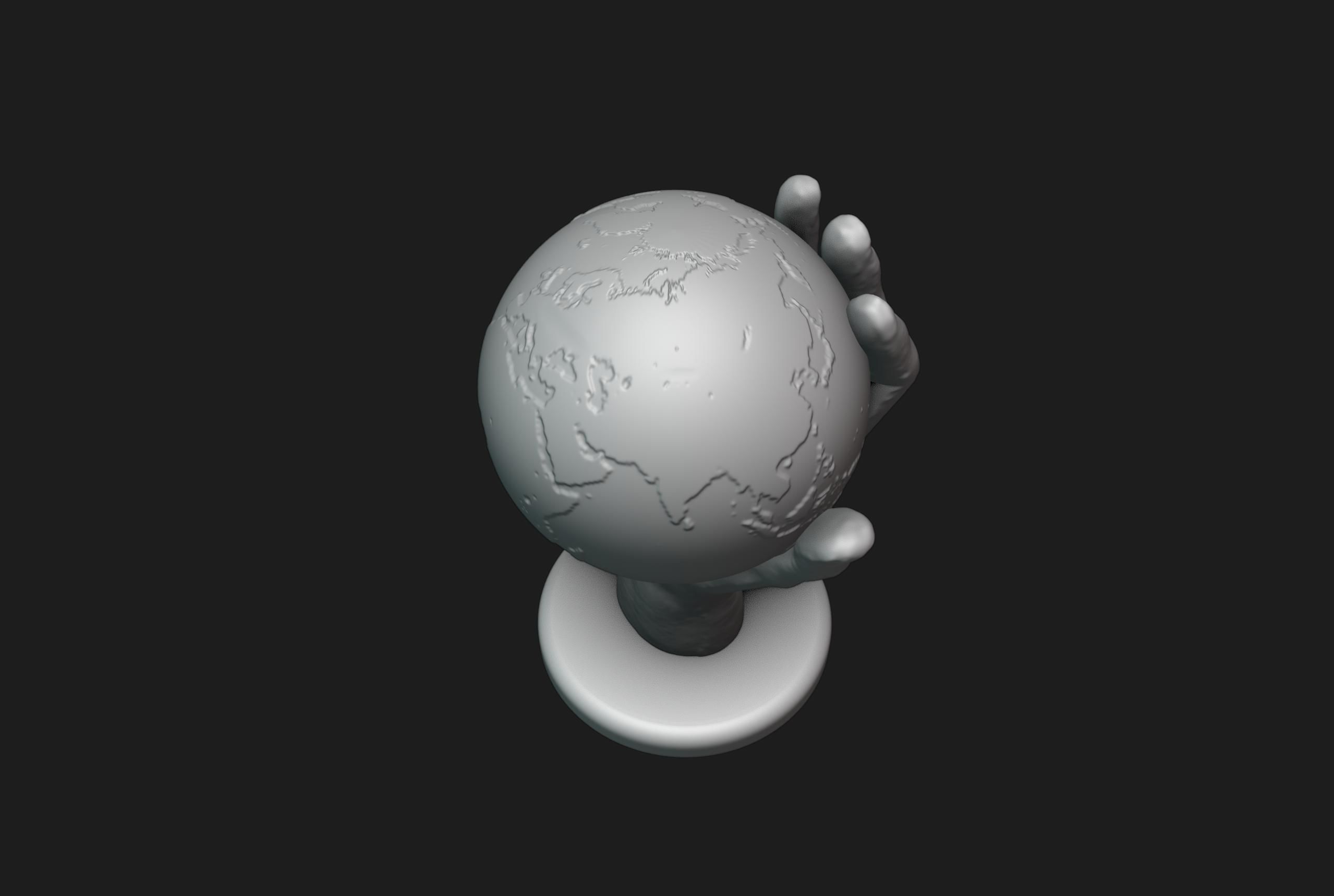 Hand Holding Globe 3D print model_8