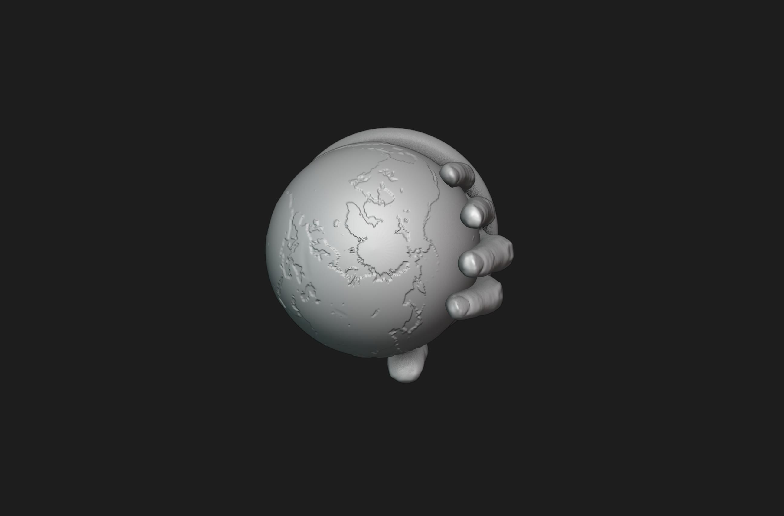 Hand Holding Globe 3D print model_7