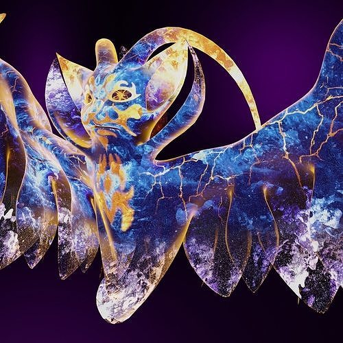 Space Bat Low-poly 3D model