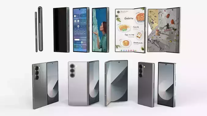 Samsung Galaxy Z Fold 6 Silver with Pencil 