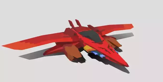 Low-Poly Scifi Fighter Jet Free low-poly 3D model