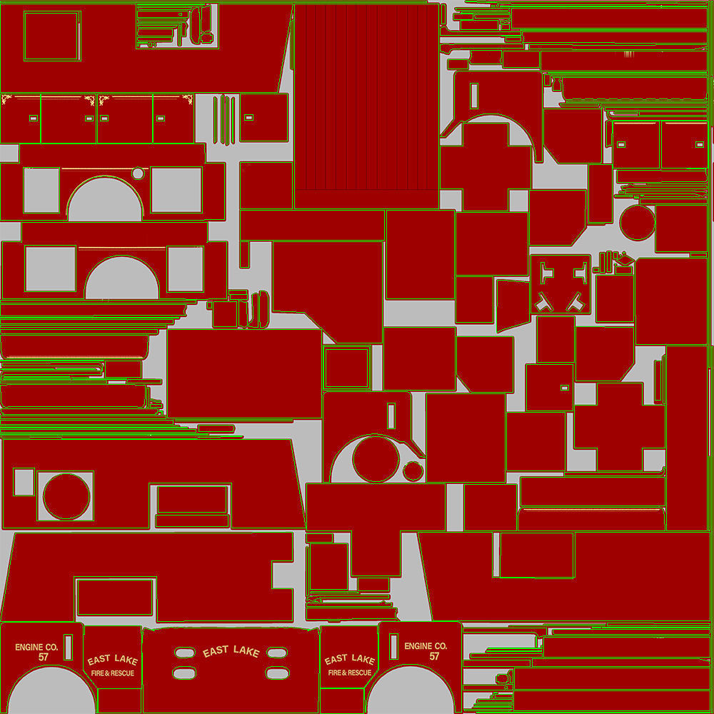 Fire truck American La France 900 Fire Engine Low-poly 3D model_43