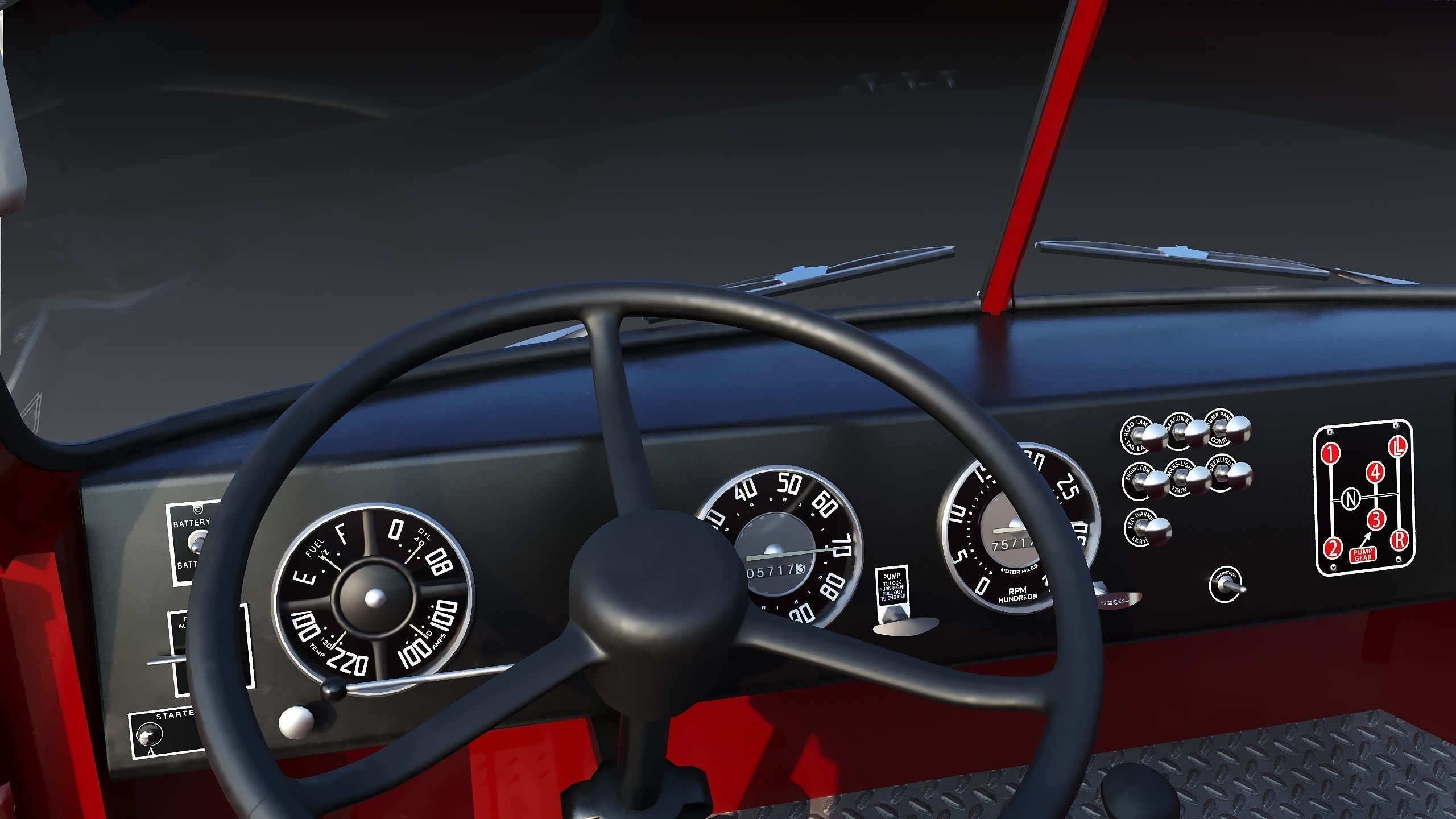 Fire truck American La France 900 Fire Engine Low-poly 3D model_18