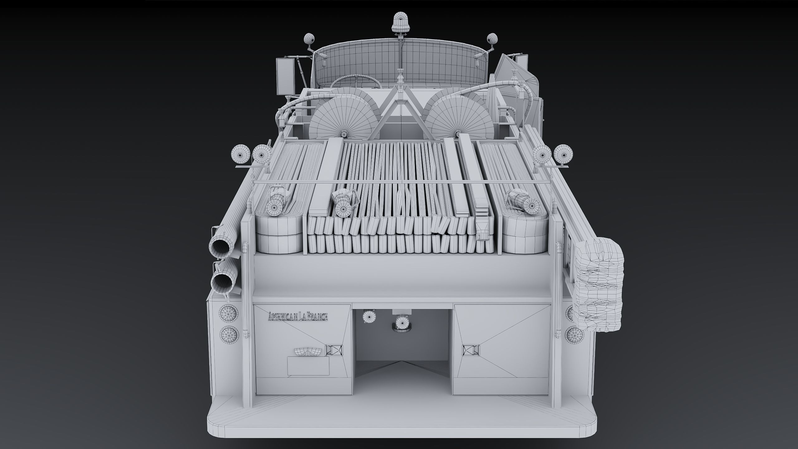 Fire truck American La France 900 Fire Engine Low-poly 3D model_31