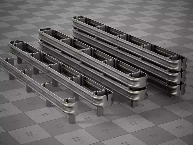 Realistic Road Fence Game Ready