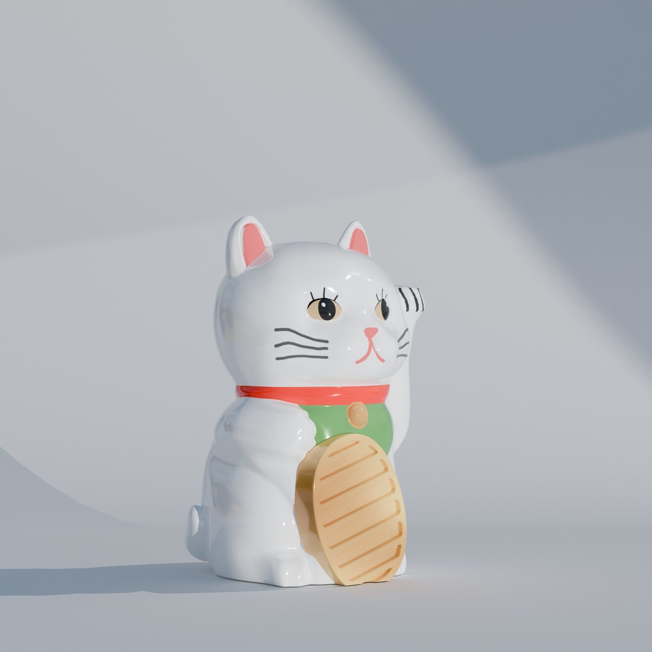 Lucky Cat Low-poly 3D model Low-poly 3D model_2