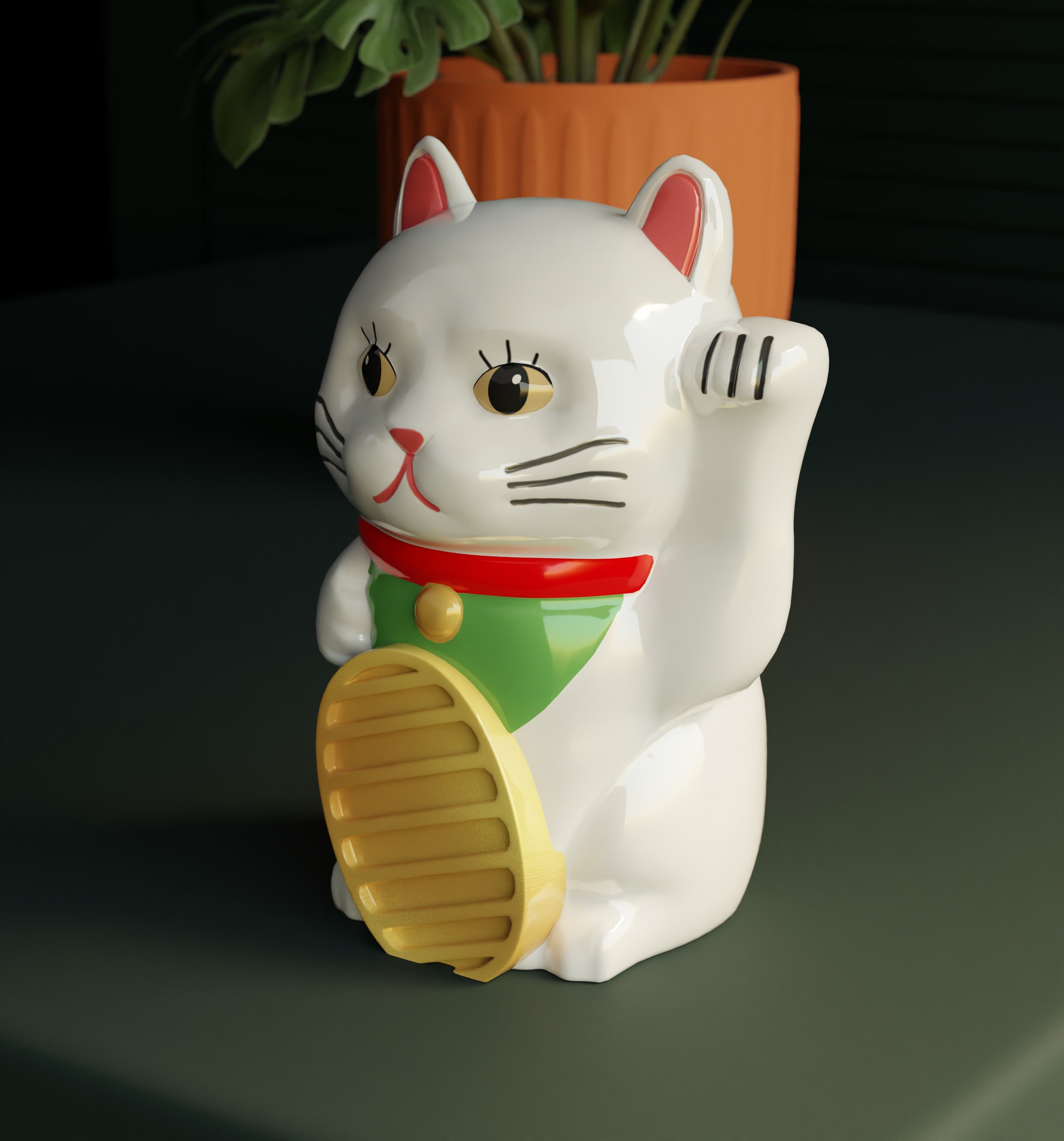 Lucky Cat Low-poly 3D model Low-poly 3D model_1