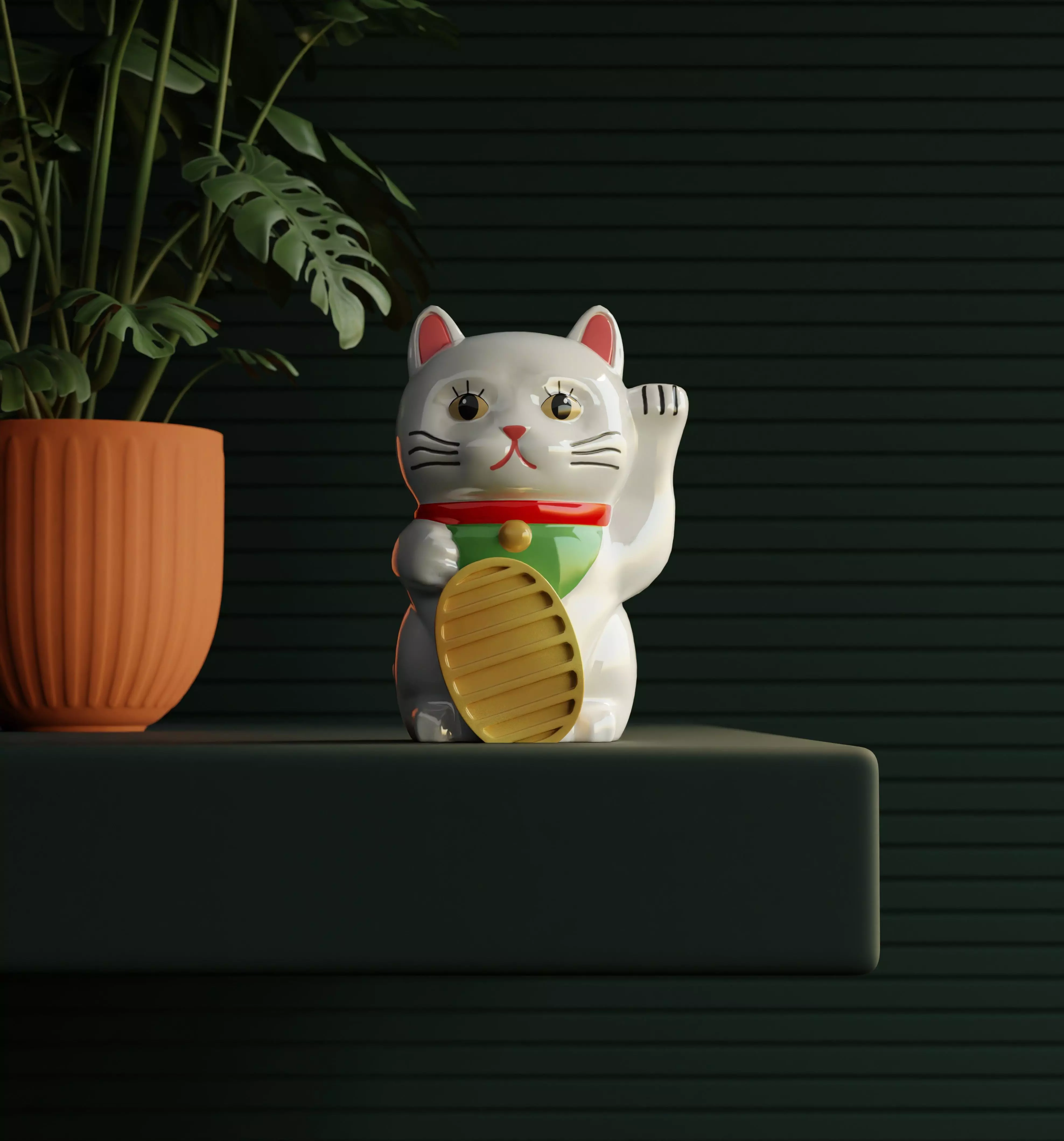 Lucky Cat Low-poly 3D model Low-poly 3D model_0