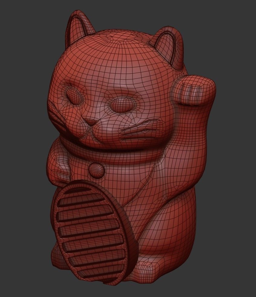 Lucky Cat Low-poly 3D model Low-poly 3D model_9