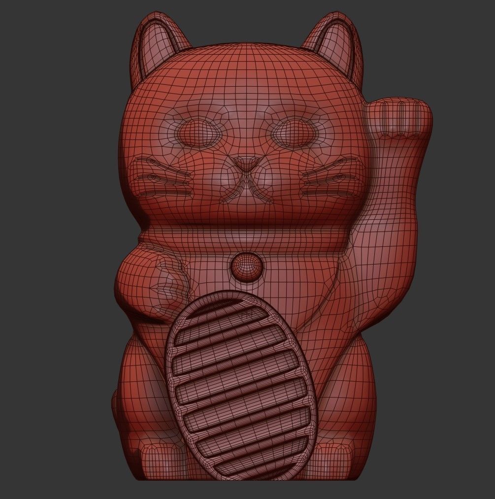 Lucky Cat Low-poly 3D model Low-poly 3D model_4