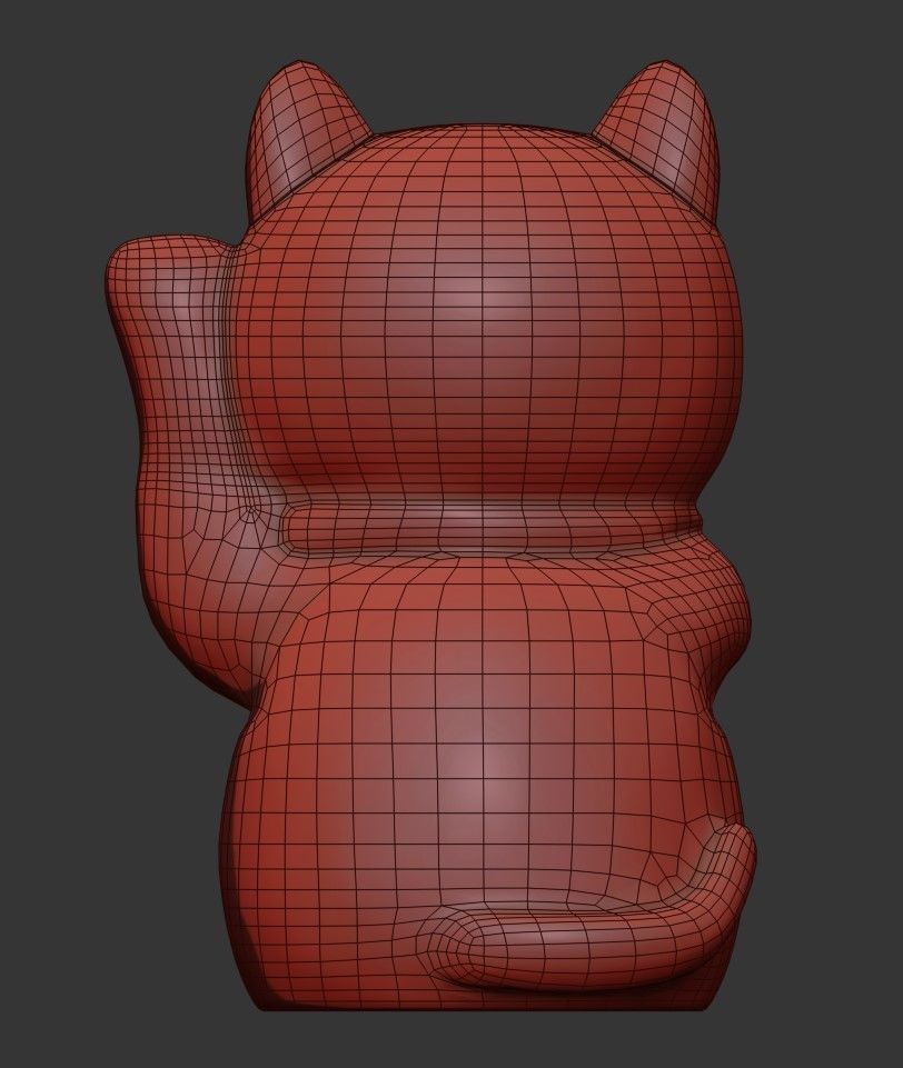 Lucky Cat Low-poly 3D model Low-poly 3D model_6