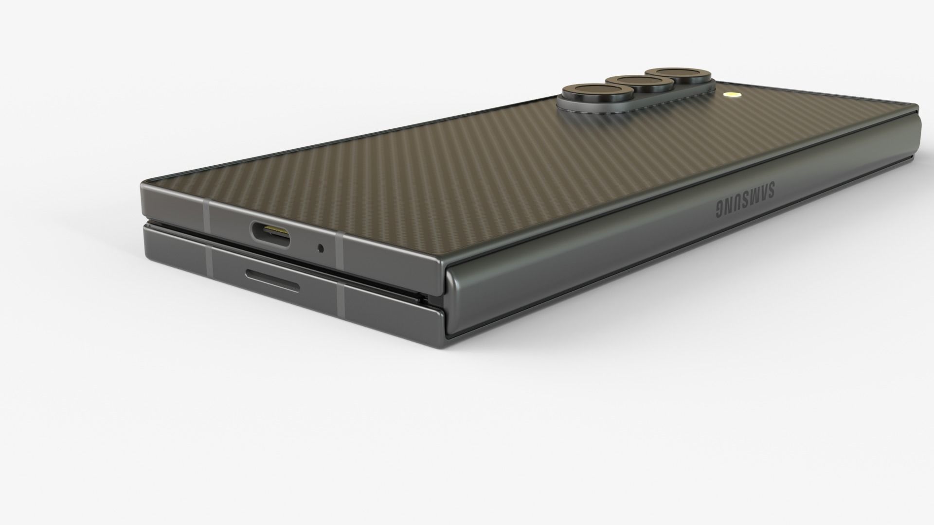 Samsung Galaxy Z Fold 6 Black with pencil 3D model_6