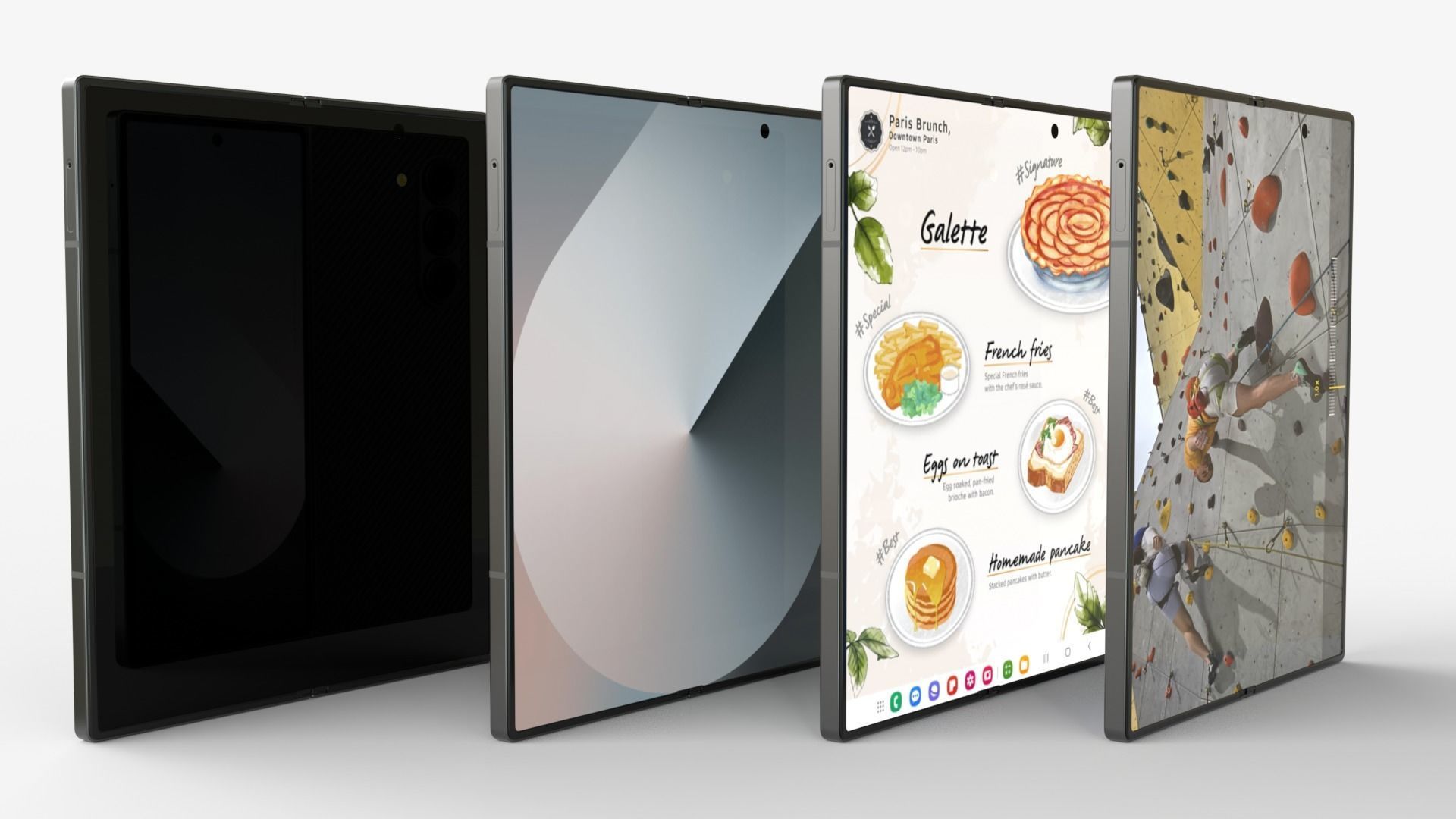 Samsung Galaxy Z Fold 6 Black with pencil 3D model_4