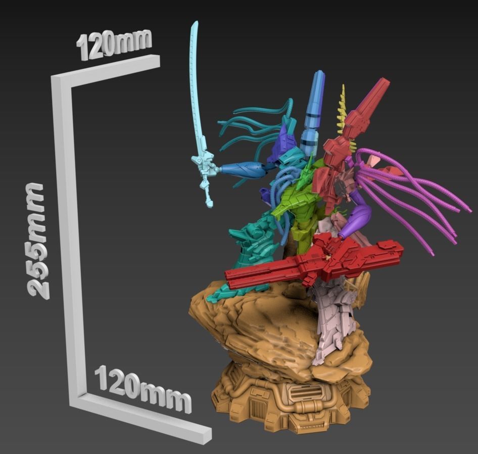 Wired Mech Static 100mm Set 3D print model_3