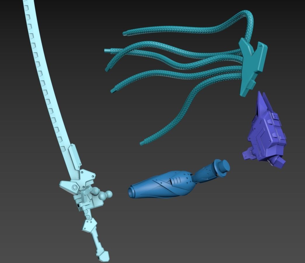 Wired Mech Static 100mm Set 3D print model_8