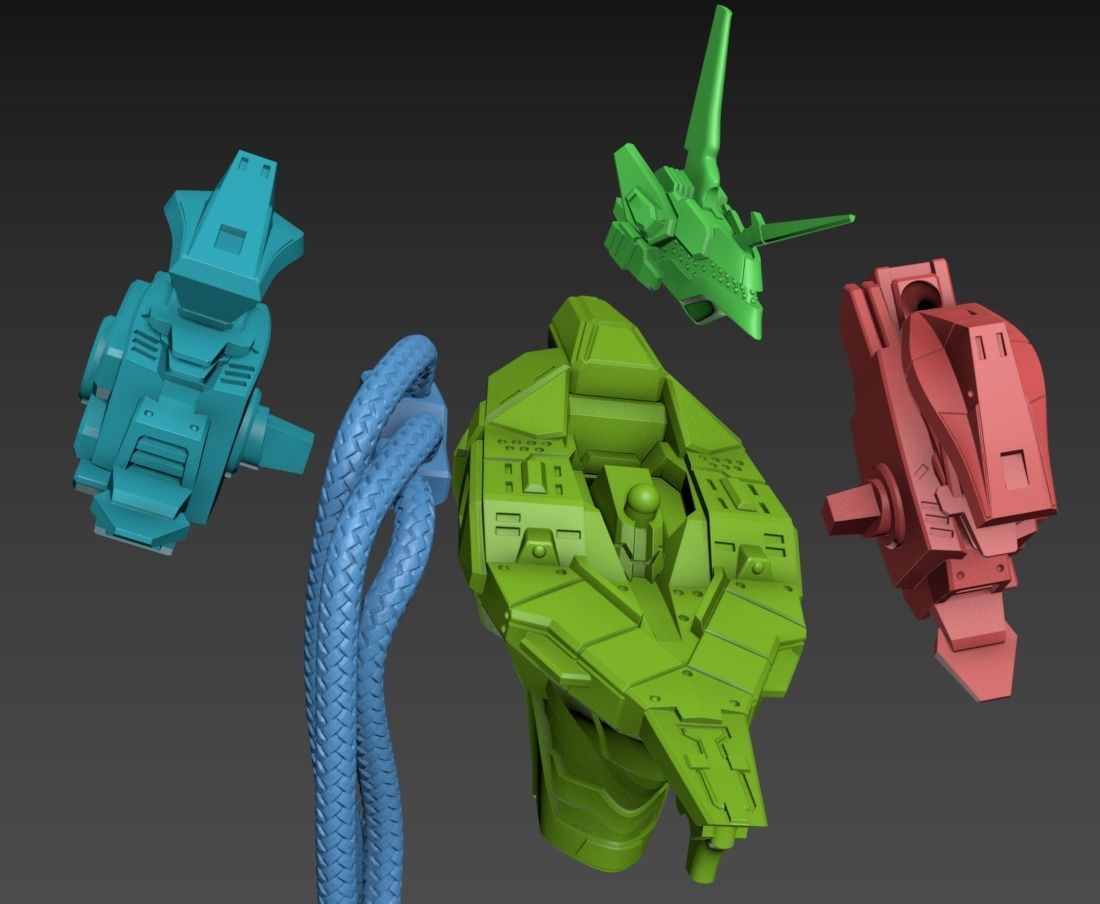 Wired Mech Static 100mm Set 3D print model_11