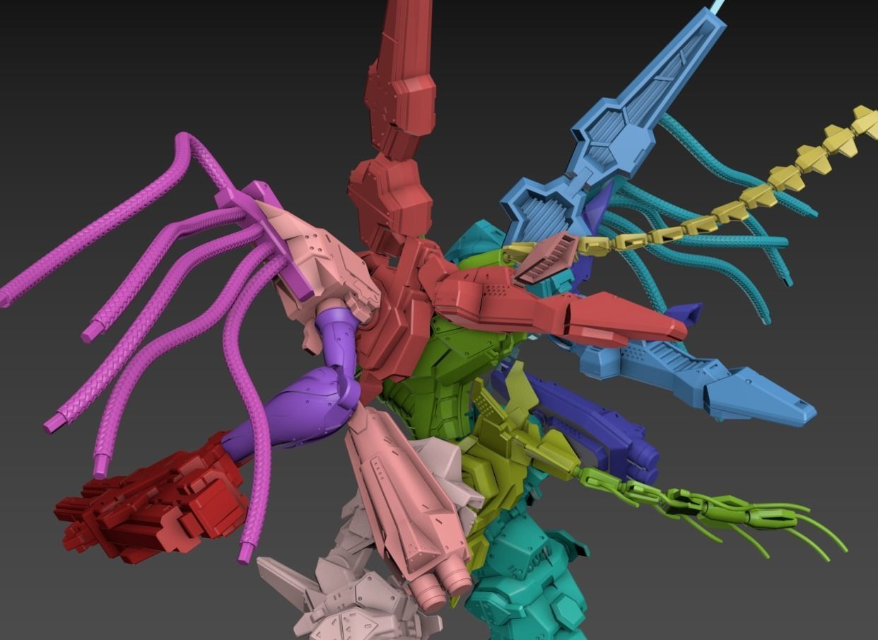 Wired Mech Static 100mm Set 3D print model_10