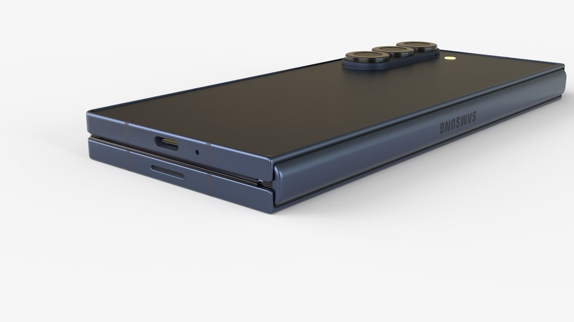 Samsung Galaxy Z Fold 6 Navy with pencil 3D model_6