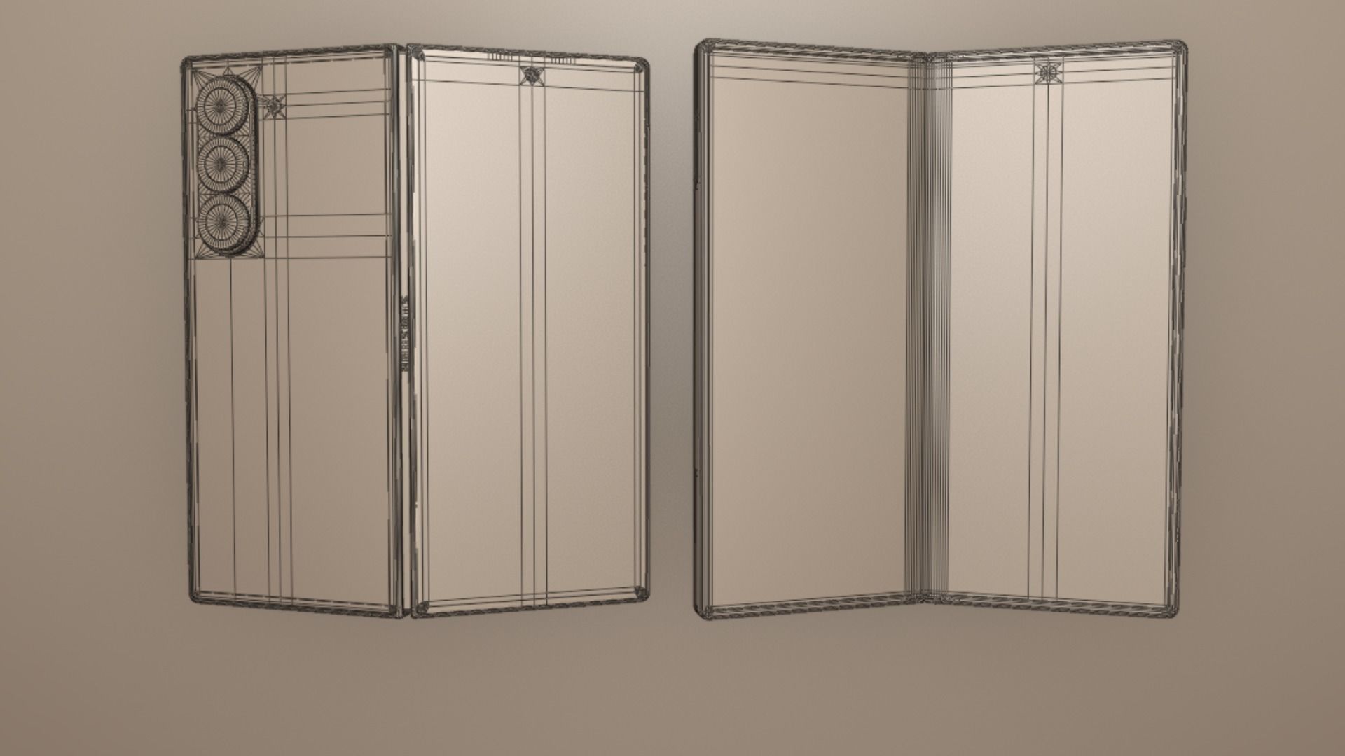 Samsung Galaxy Z Fold 6 Navy with pencil 3D model_11