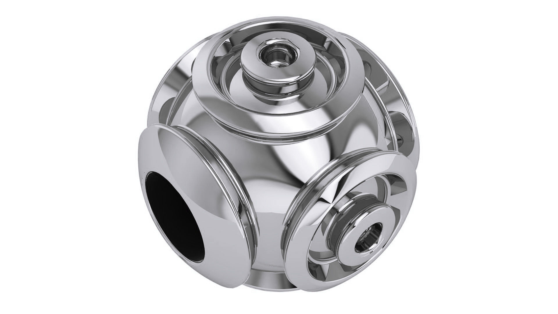 Beads Ball Light Charm Pendant Necklace 3D print model_2