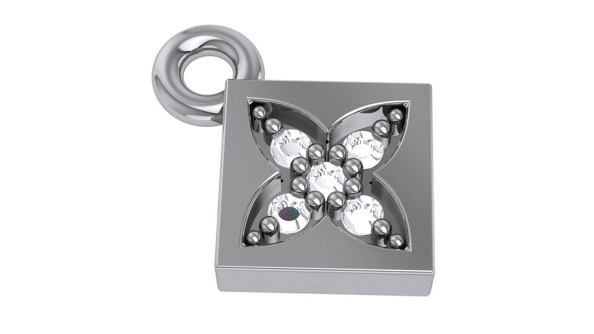 Ultra Light Flower Charm Pendant Necklace 3D print model_2