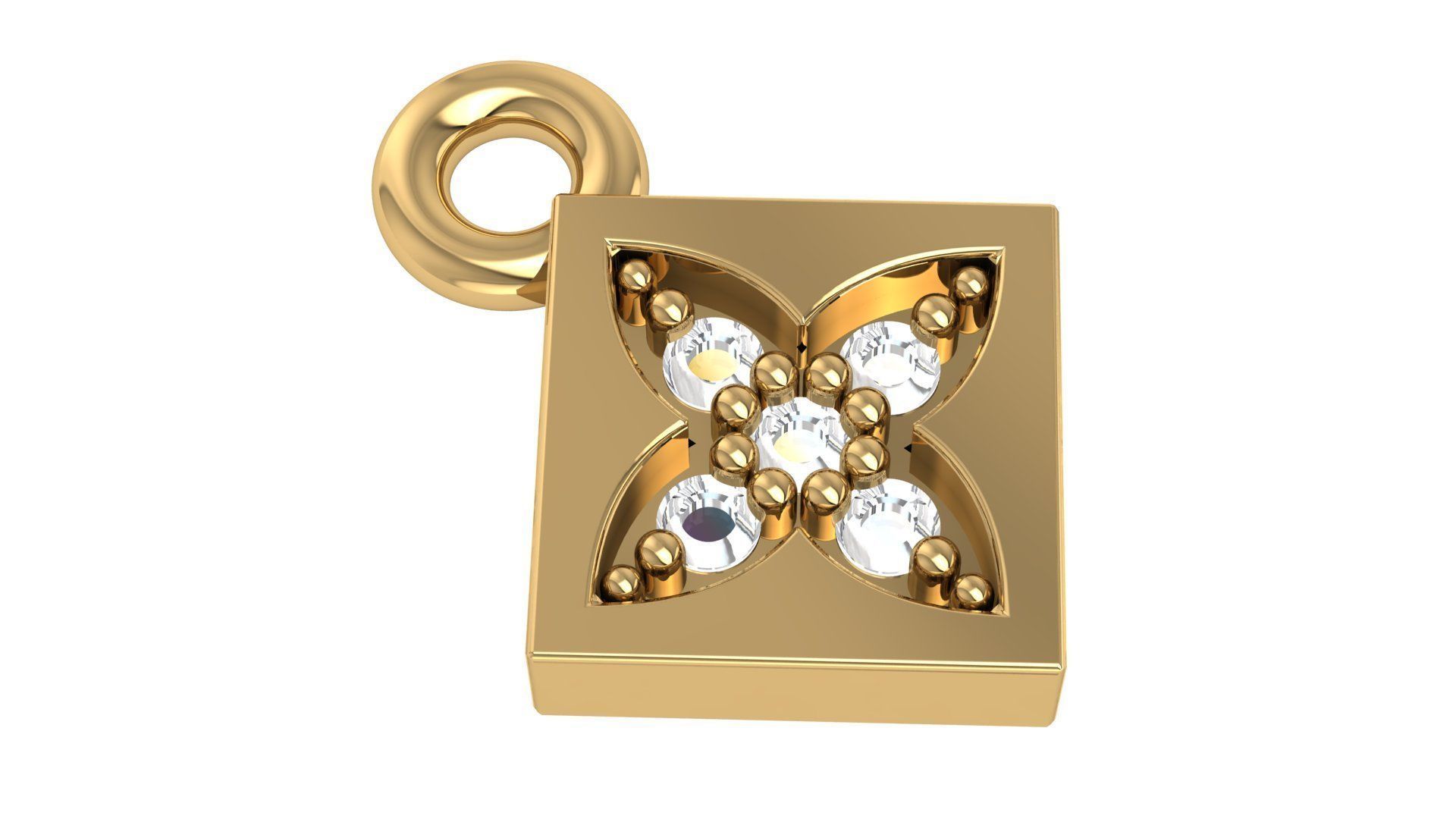 Ultra Light Flower Charm Pendant Necklace 3D print model_1