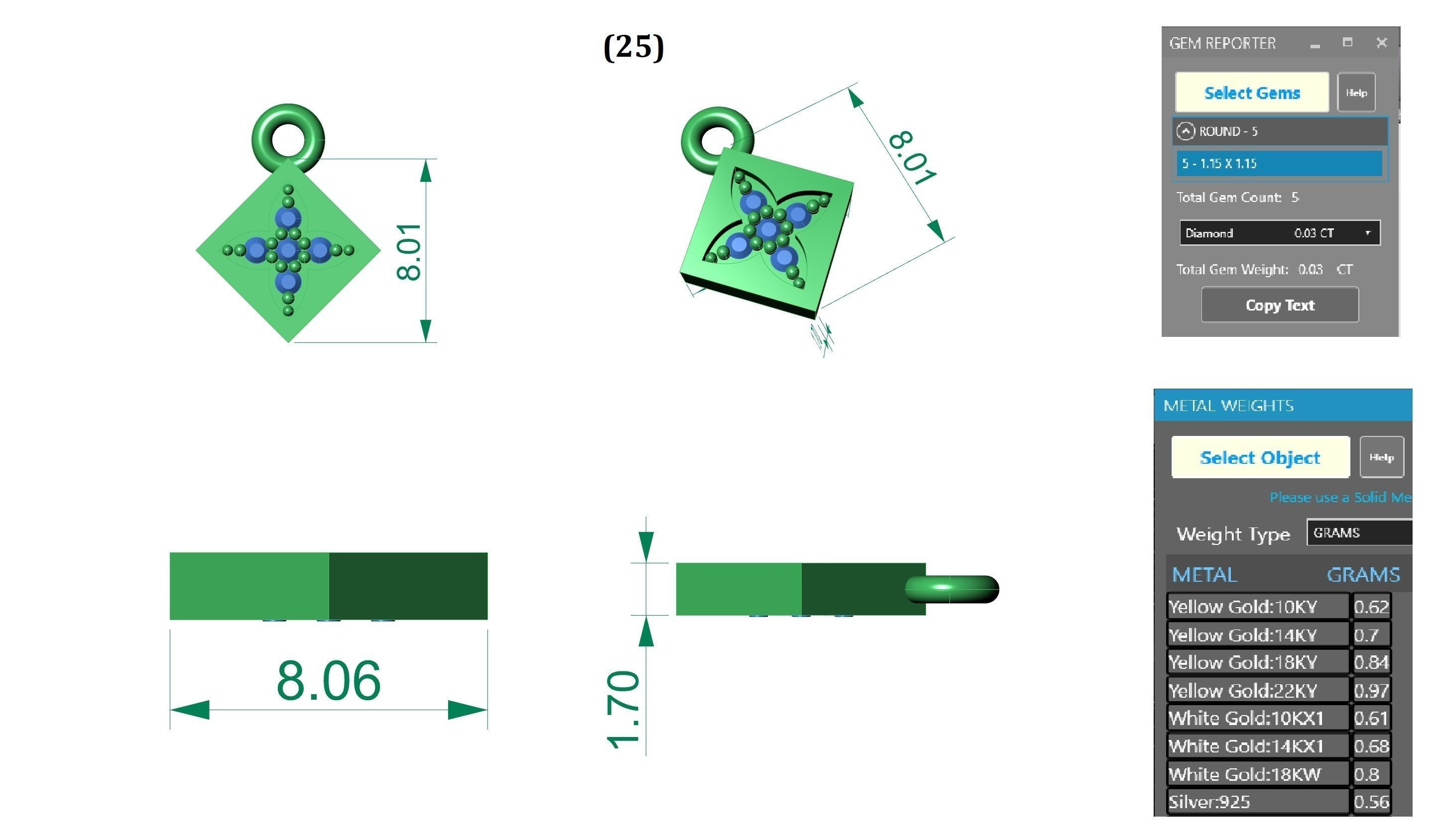 Ultra Light Flower Charm Pendant Necklace 3D print model_3