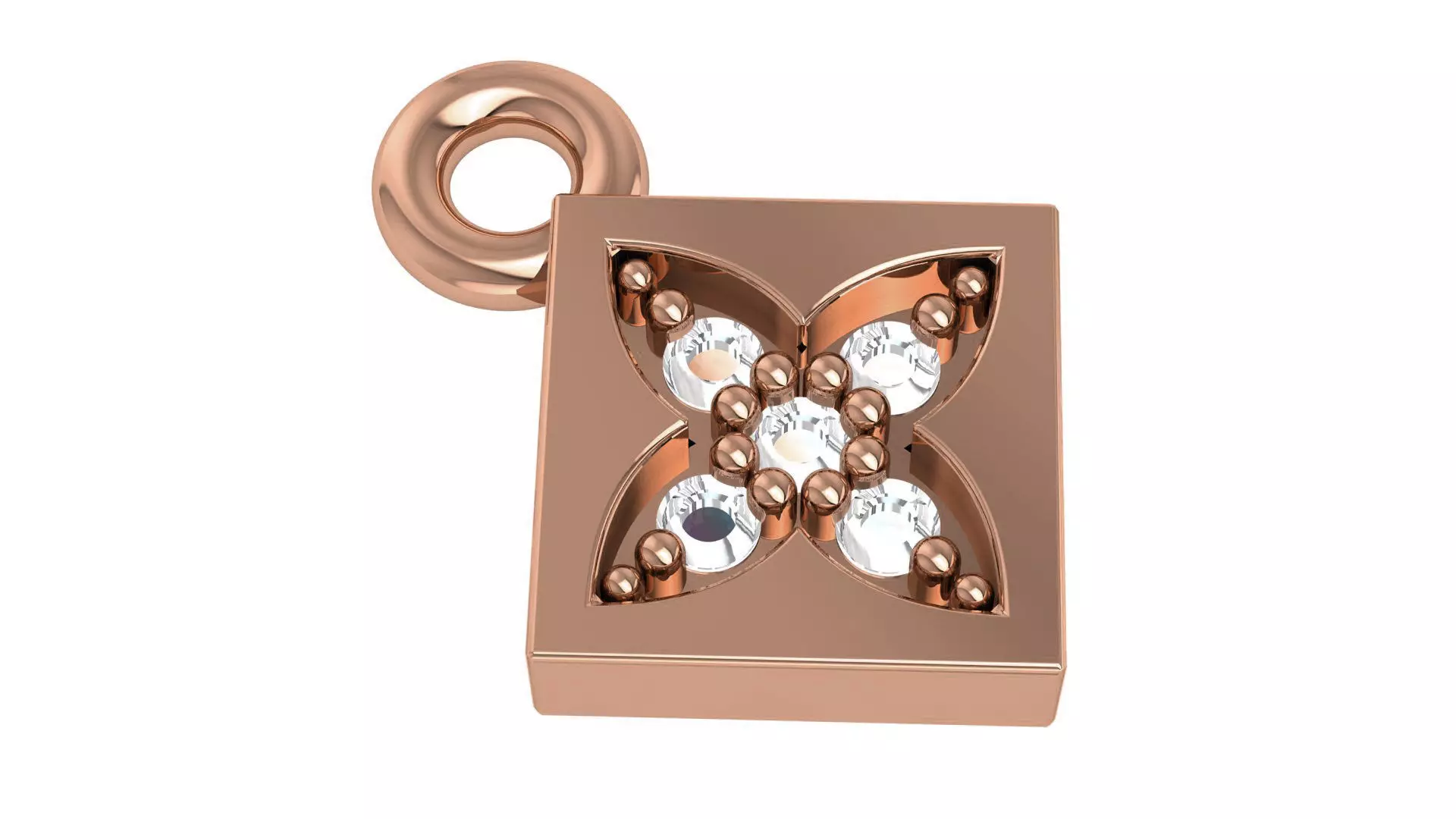 Ultra Light Flower Charm Pendant Necklace 3D print model_0