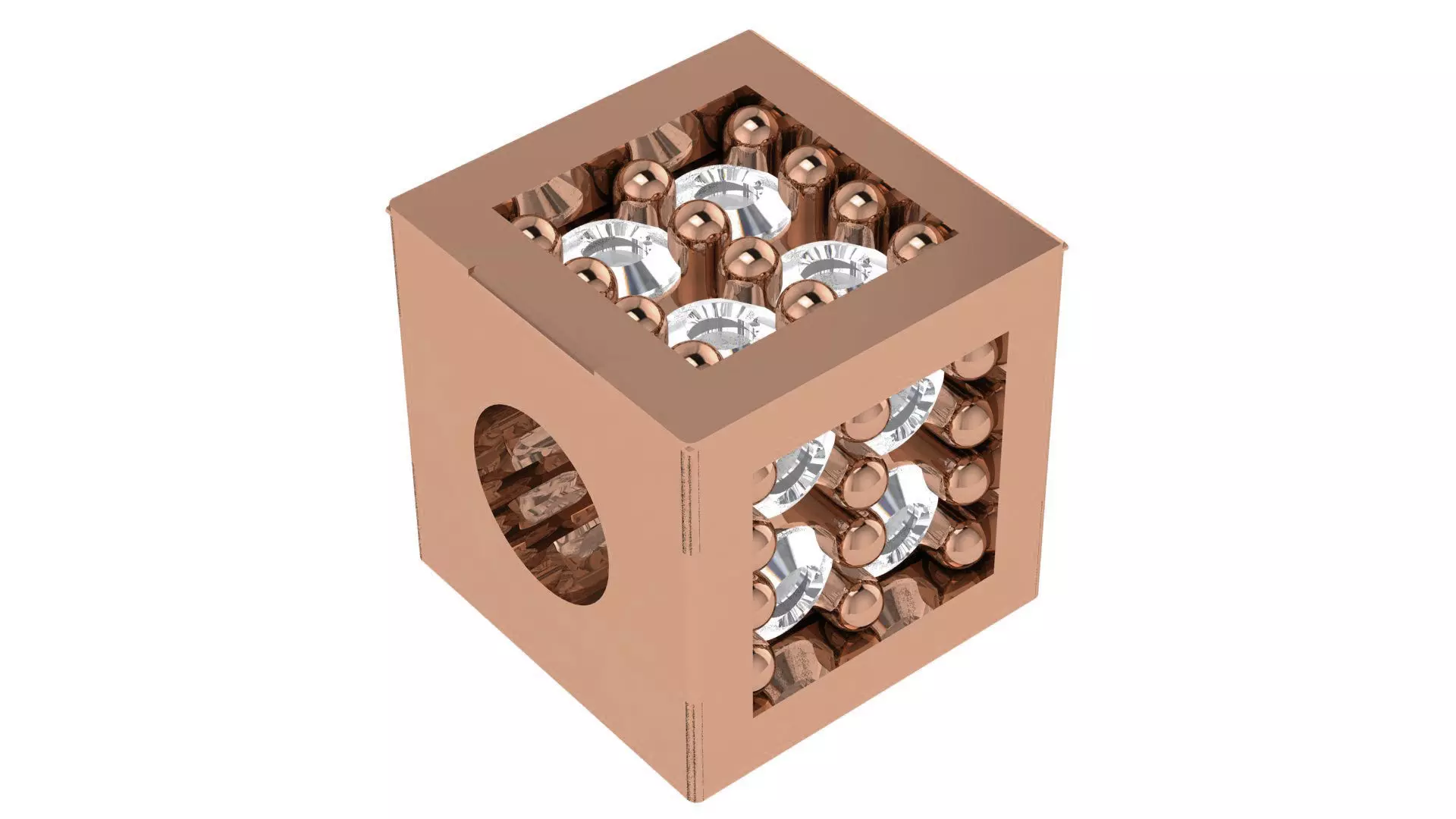 Cube Beads Charm Pendant Necklace 3D print model_0