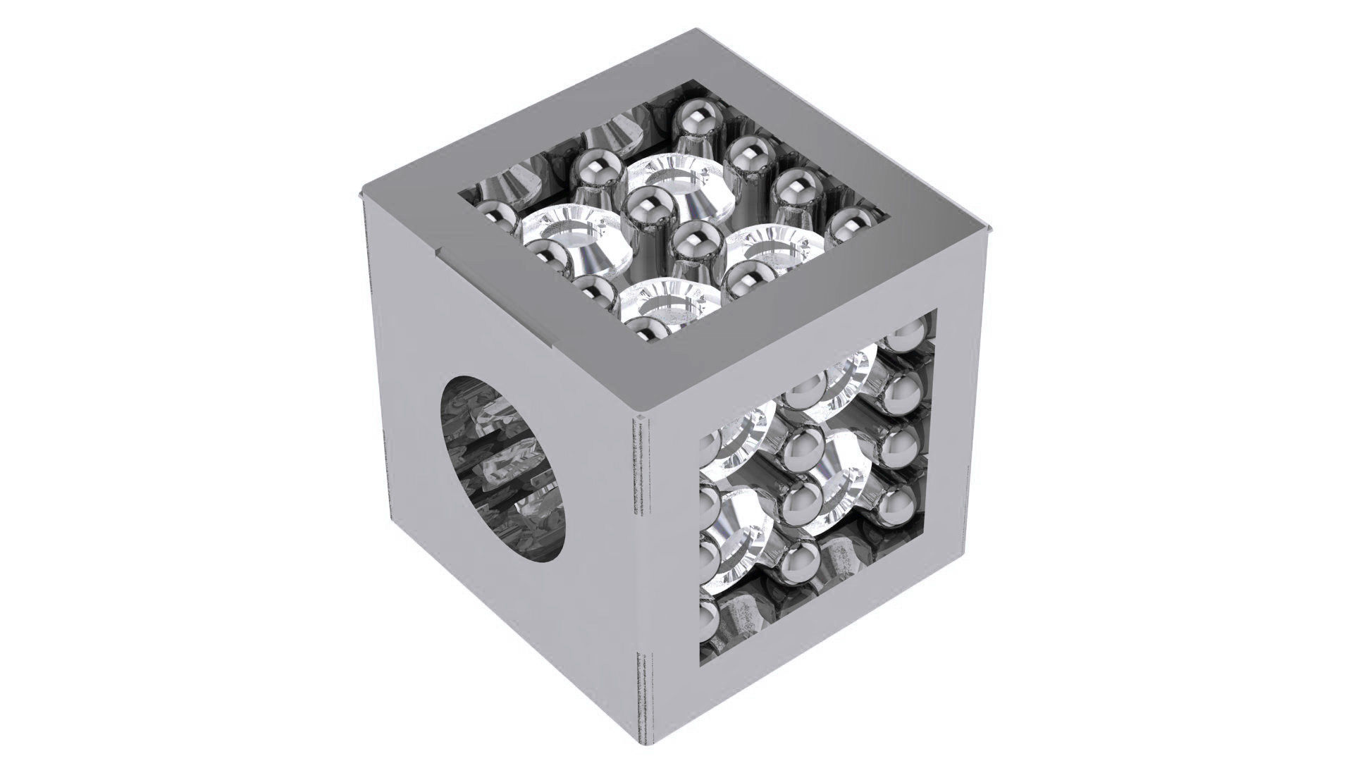 Cube Beads Charm Pendant Necklace 3D print model_1