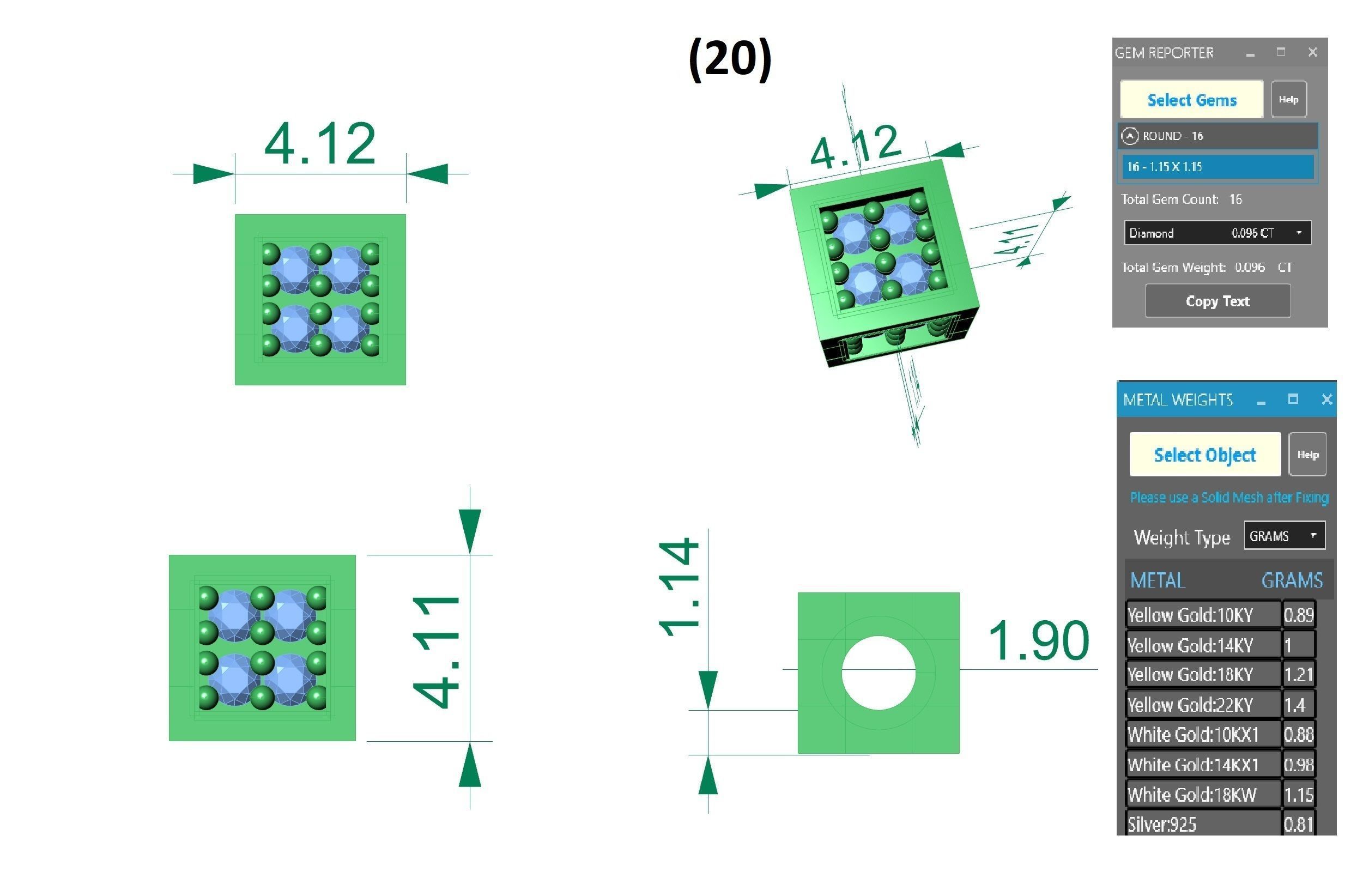Cube Beads Charm Pendant Necklace 3D print model_3
