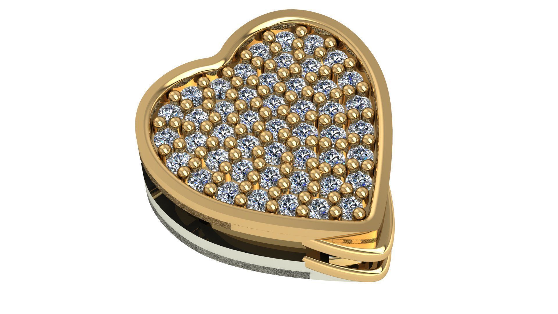 Heart Love Valentine Charm Pendant Necklace 3D print model_2