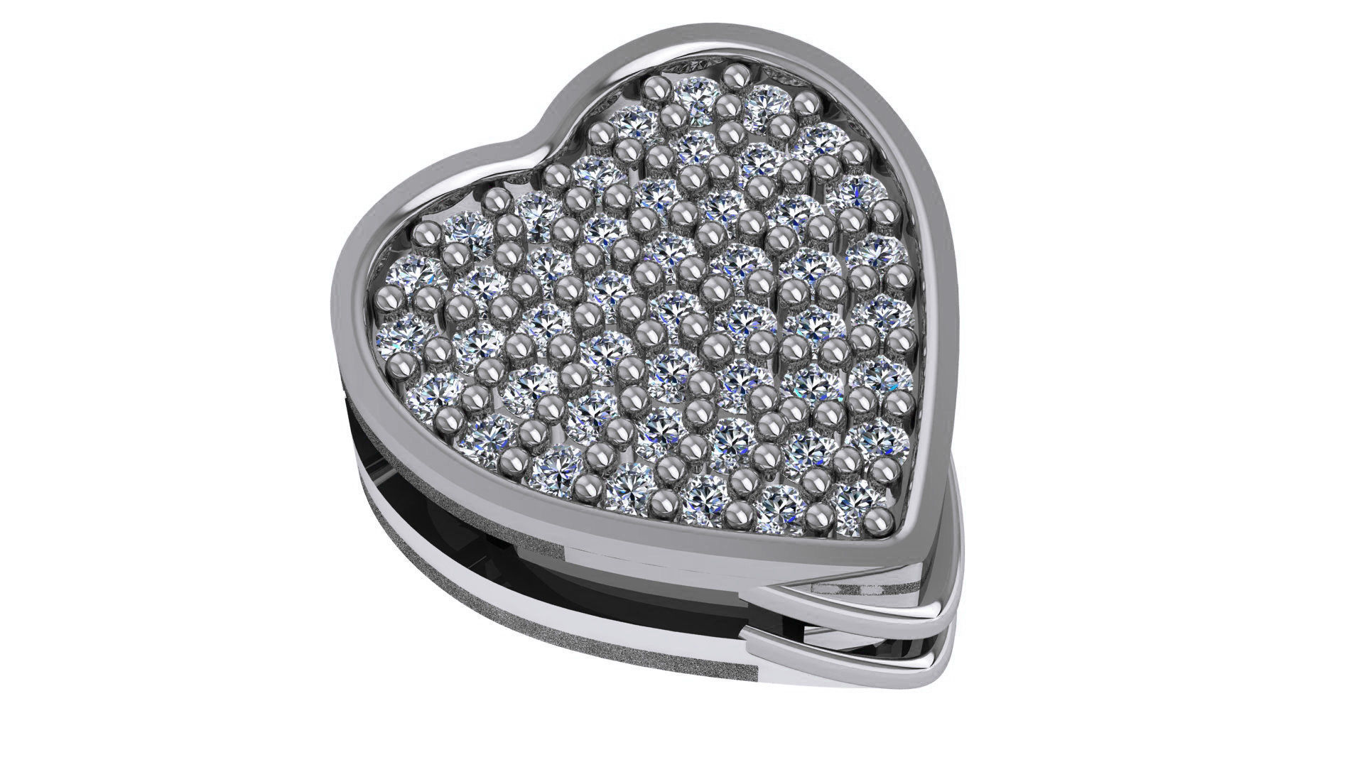 Heart Love Valentine Charm Pendant Necklace 3D print model_1