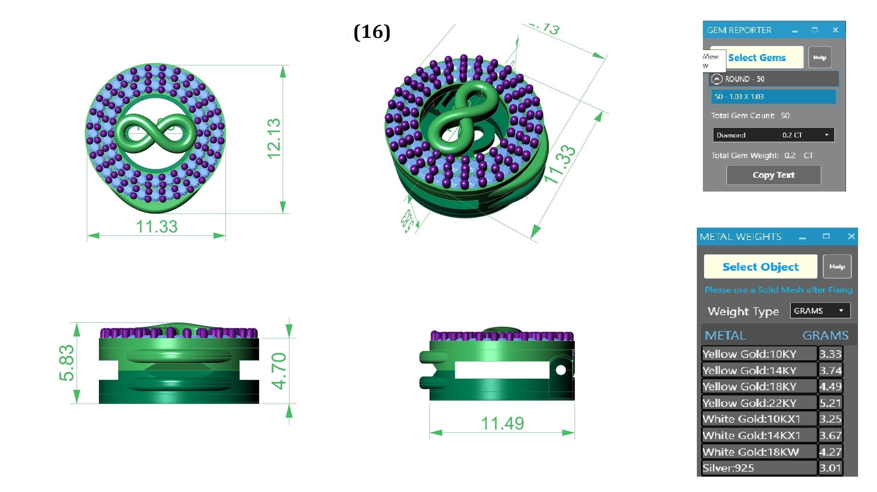 Infinity Circle Charm Pendant Necklace 3D print model_3