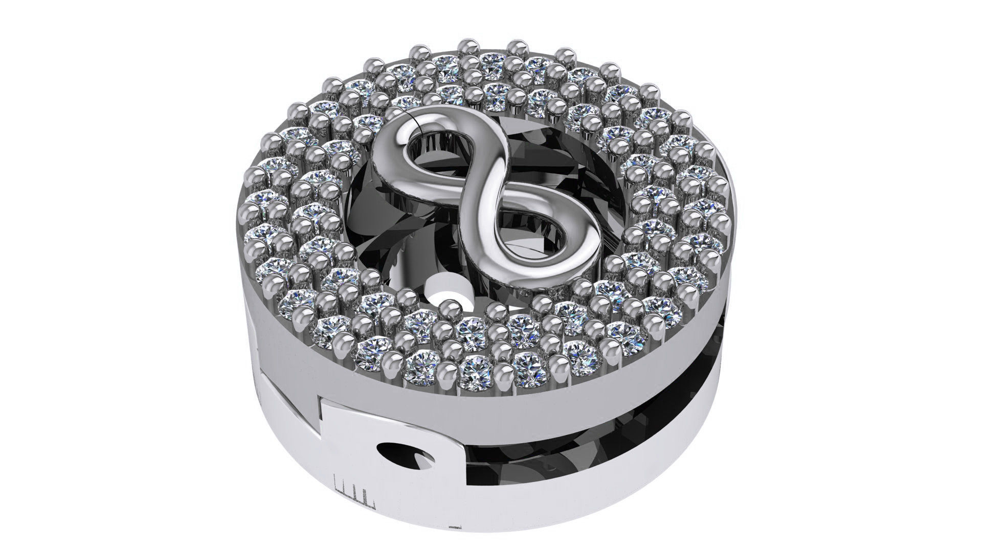 Infinity Circle Charm Pendant Necklace 3D print model_2