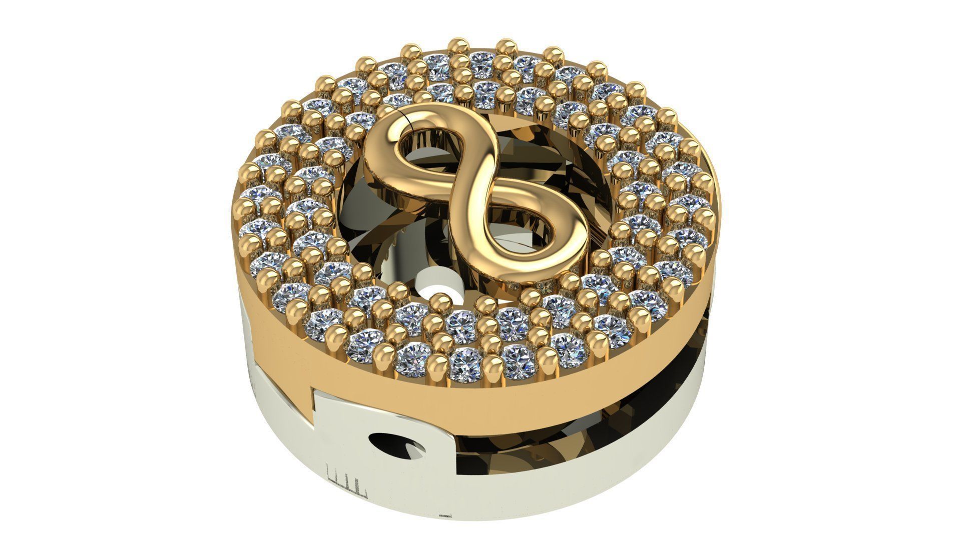 Infinity Circle Charm Pendant Necklace 3D print model_1