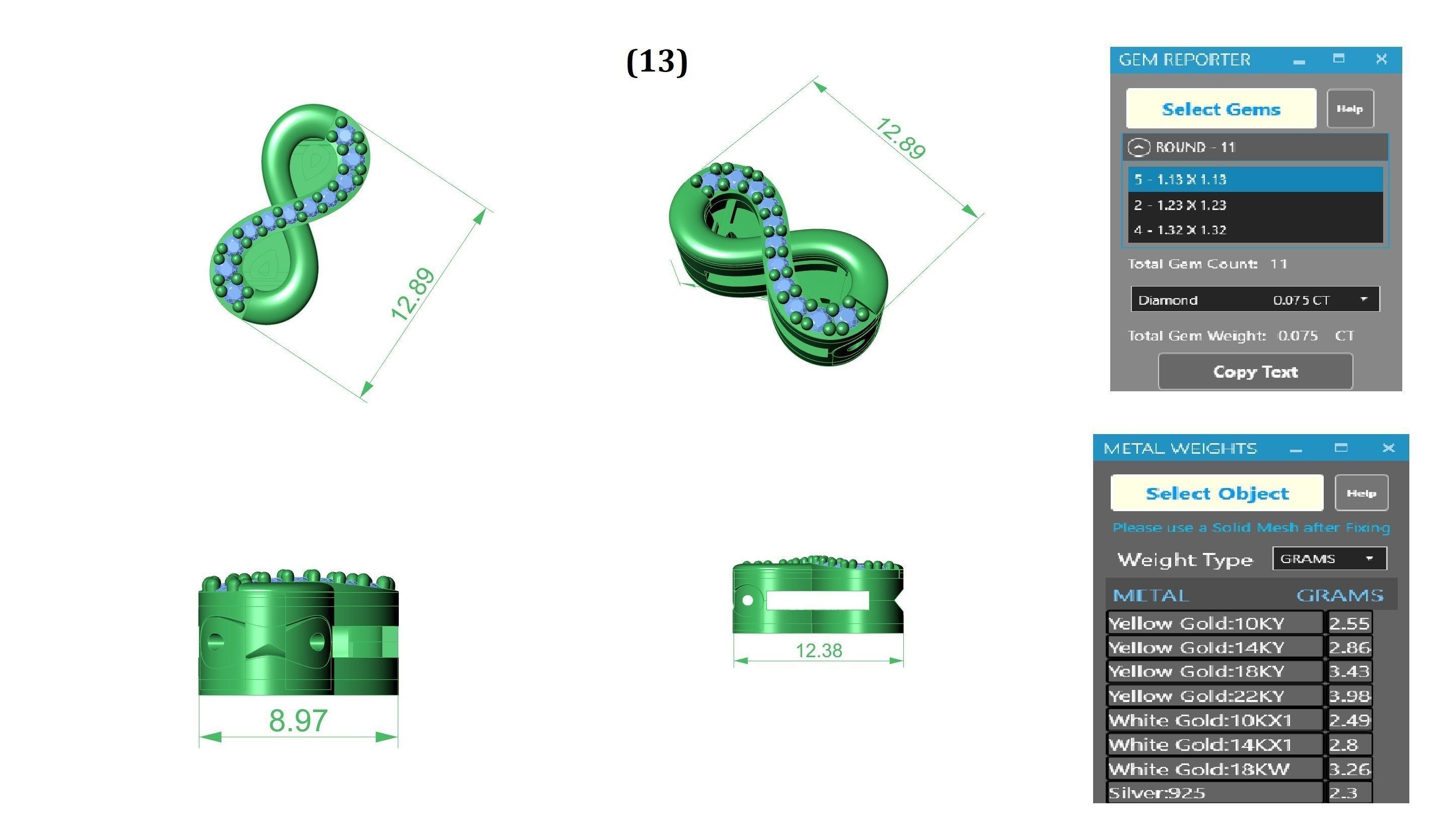 Infinity Charm Pendant Necklace 3D print model_3