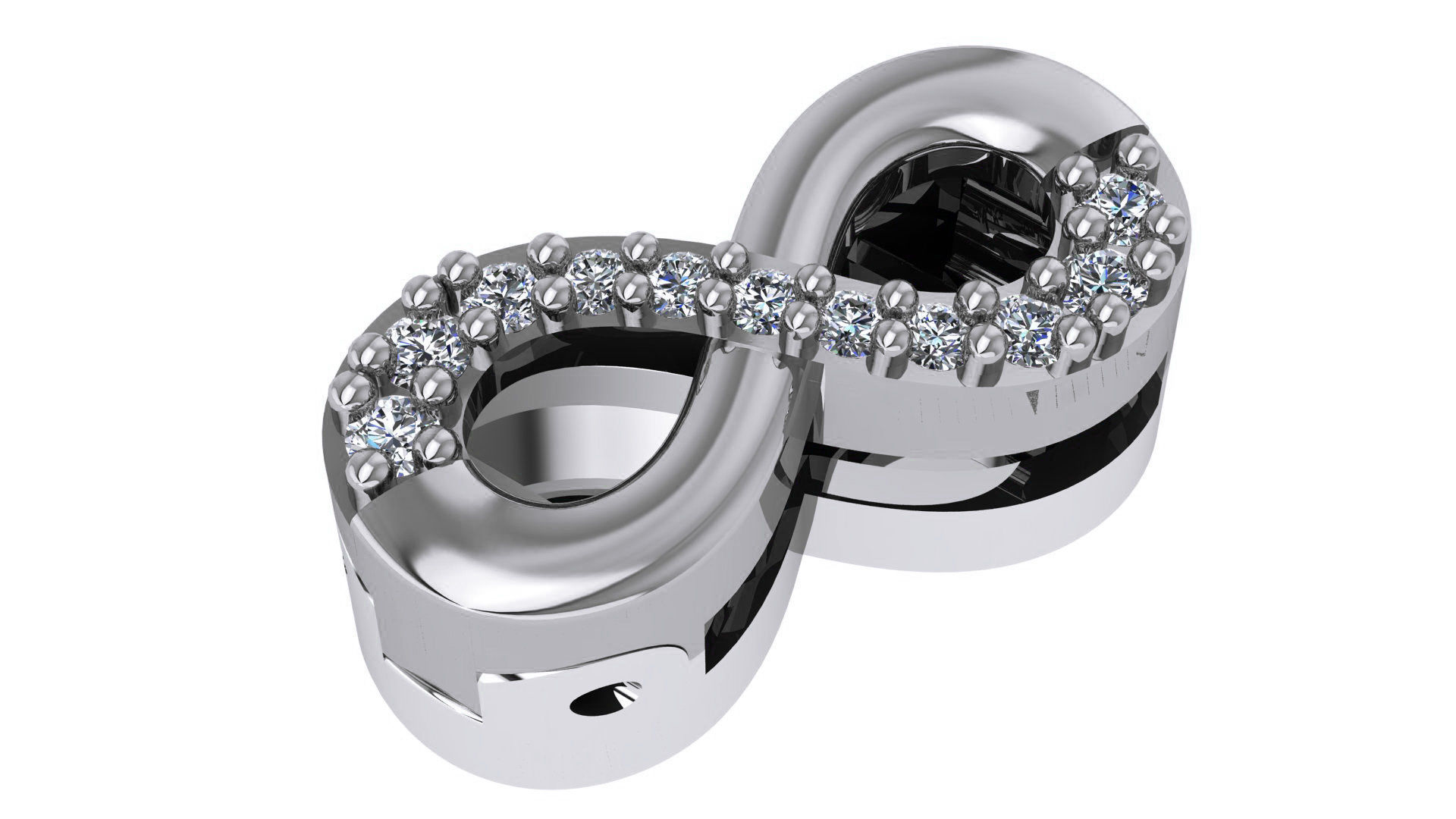 Infinity Charm Pendant Necklace 3D print model_2