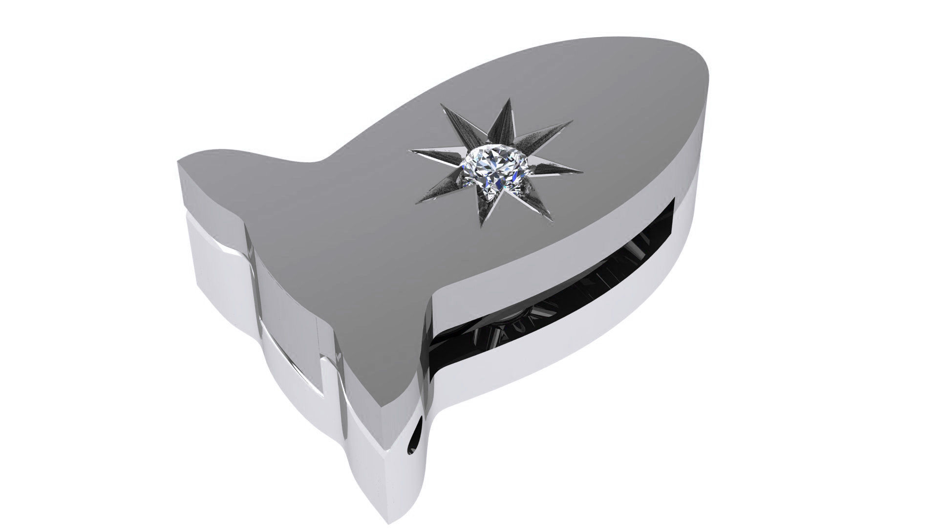 Rocket Charm Pendant Necklace 3D print model_2