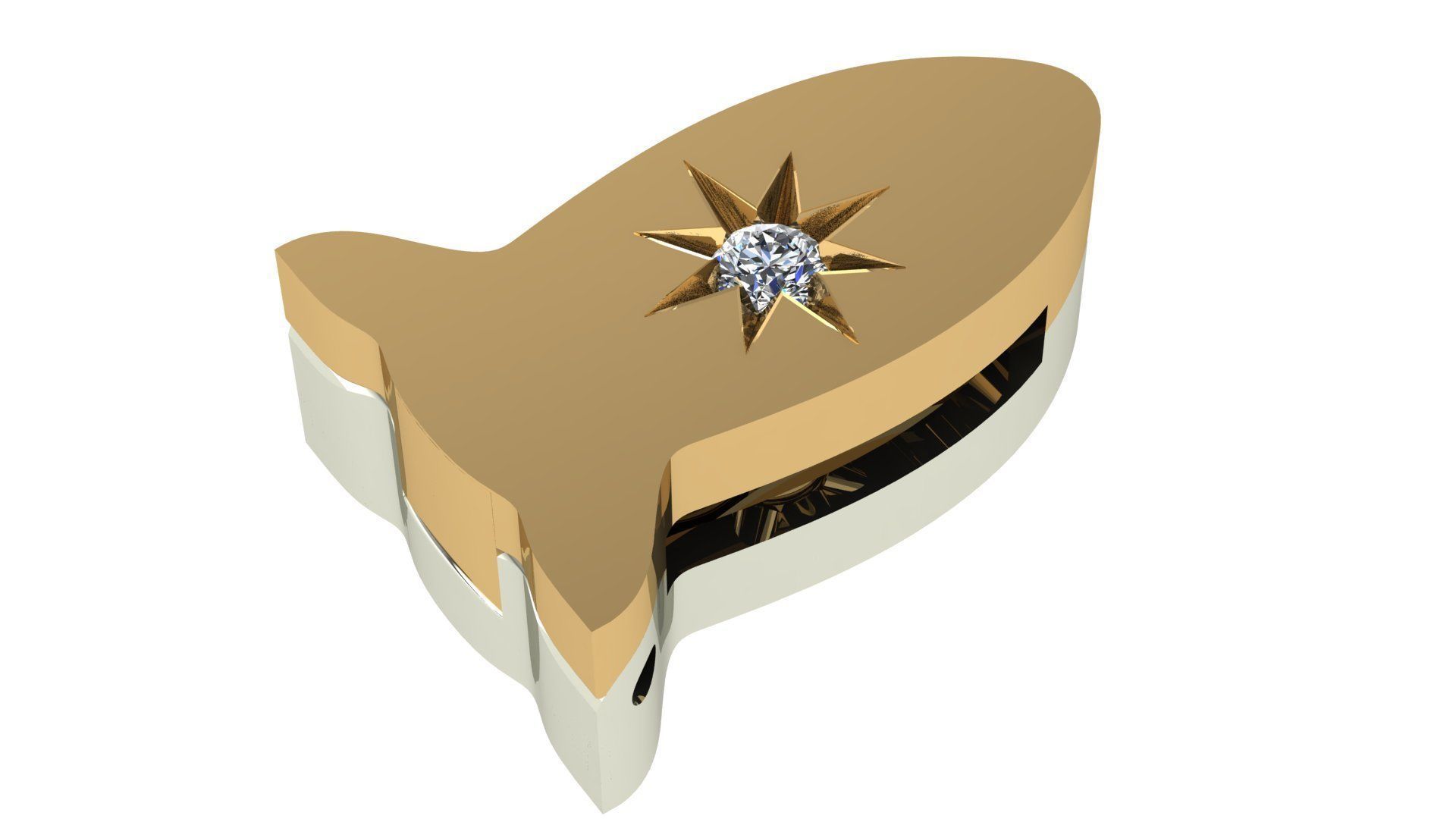 Rocket Charm Pendant Necklace 3D print model_1