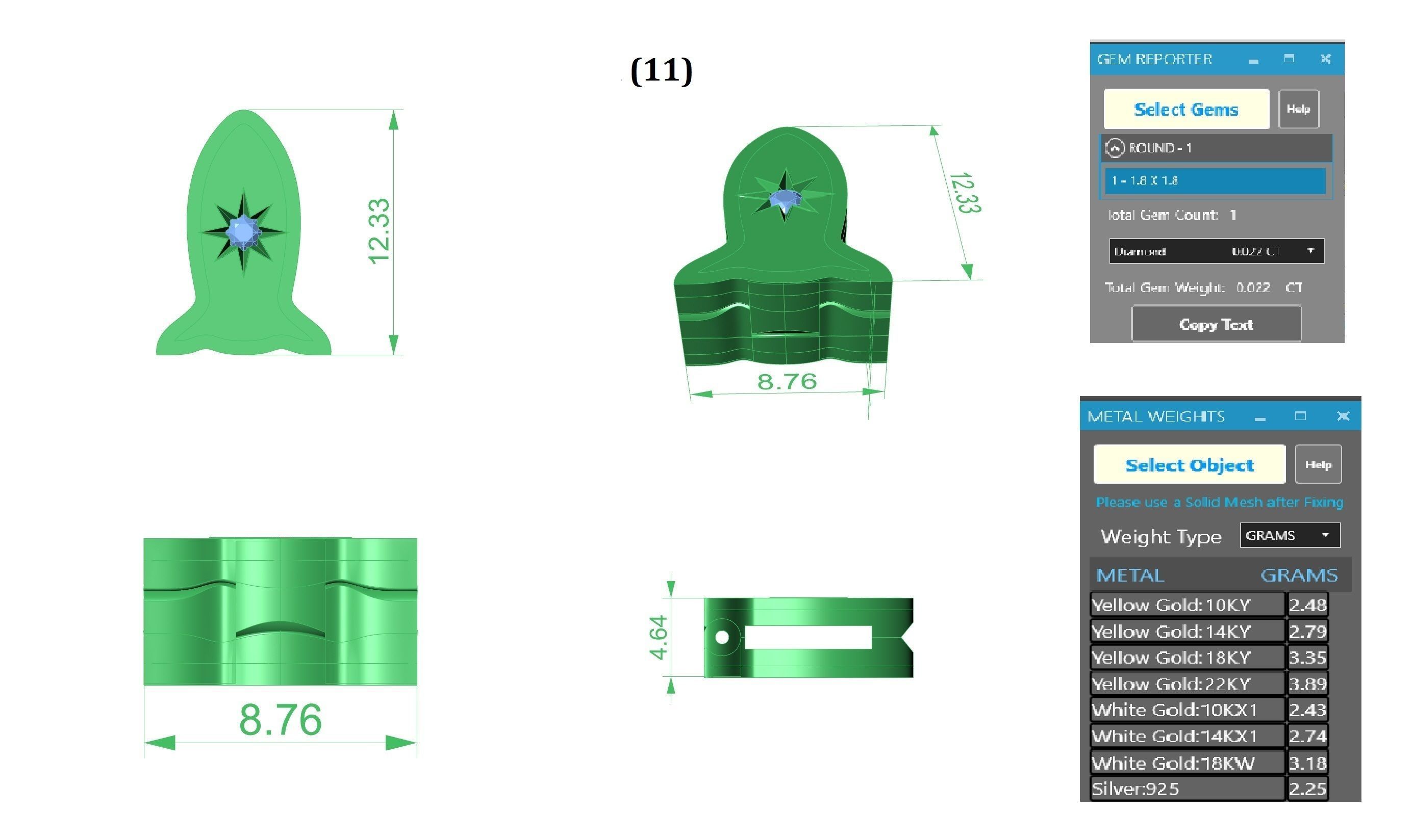 Rocket Charm Pendant Necklace 3D print model_3