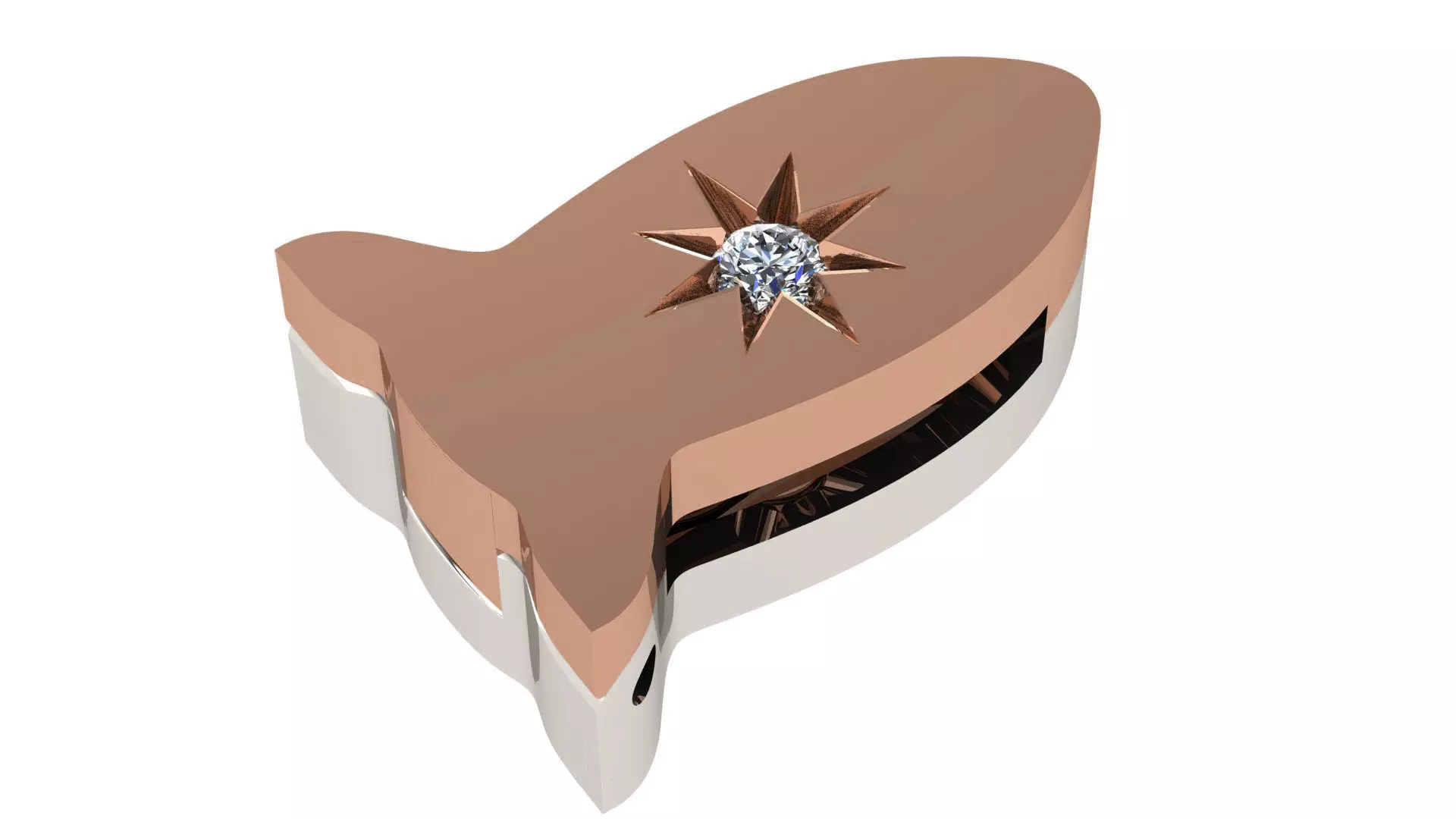 Rocket Charm Pendant Necklace 3D print model_0