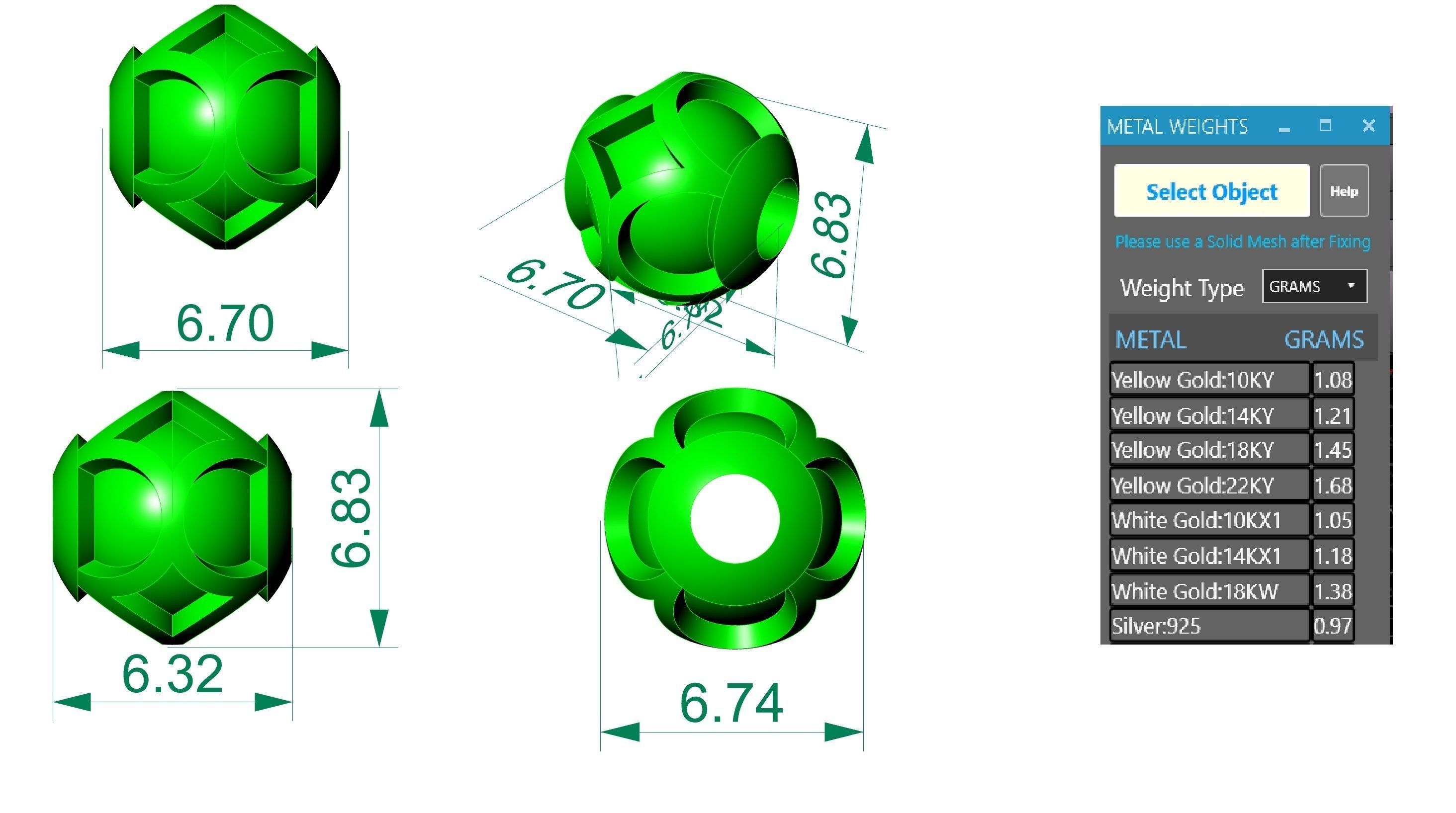 Beads Ball Light Charm Pendant Necklace  3D print model_3