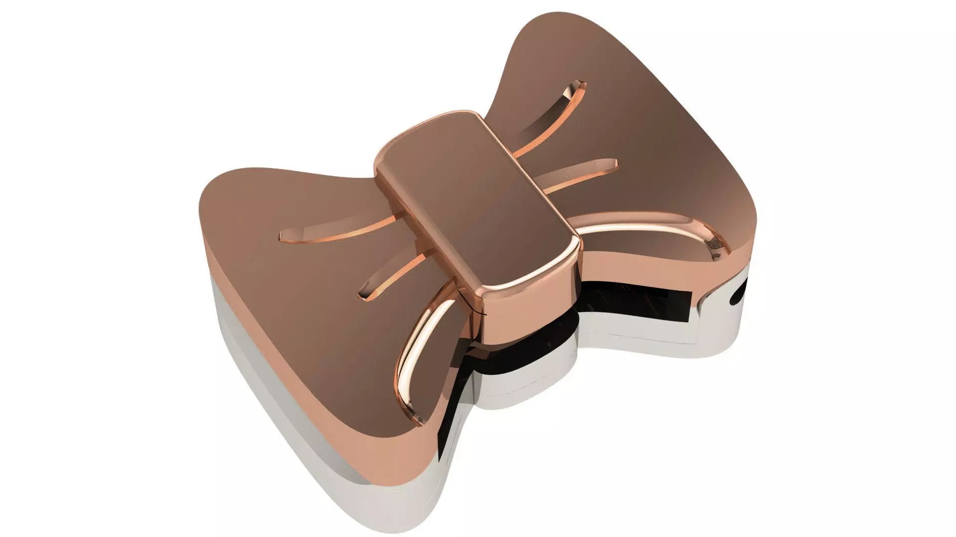 Bow Tie Charm Pendant Necklace 3D print model_0