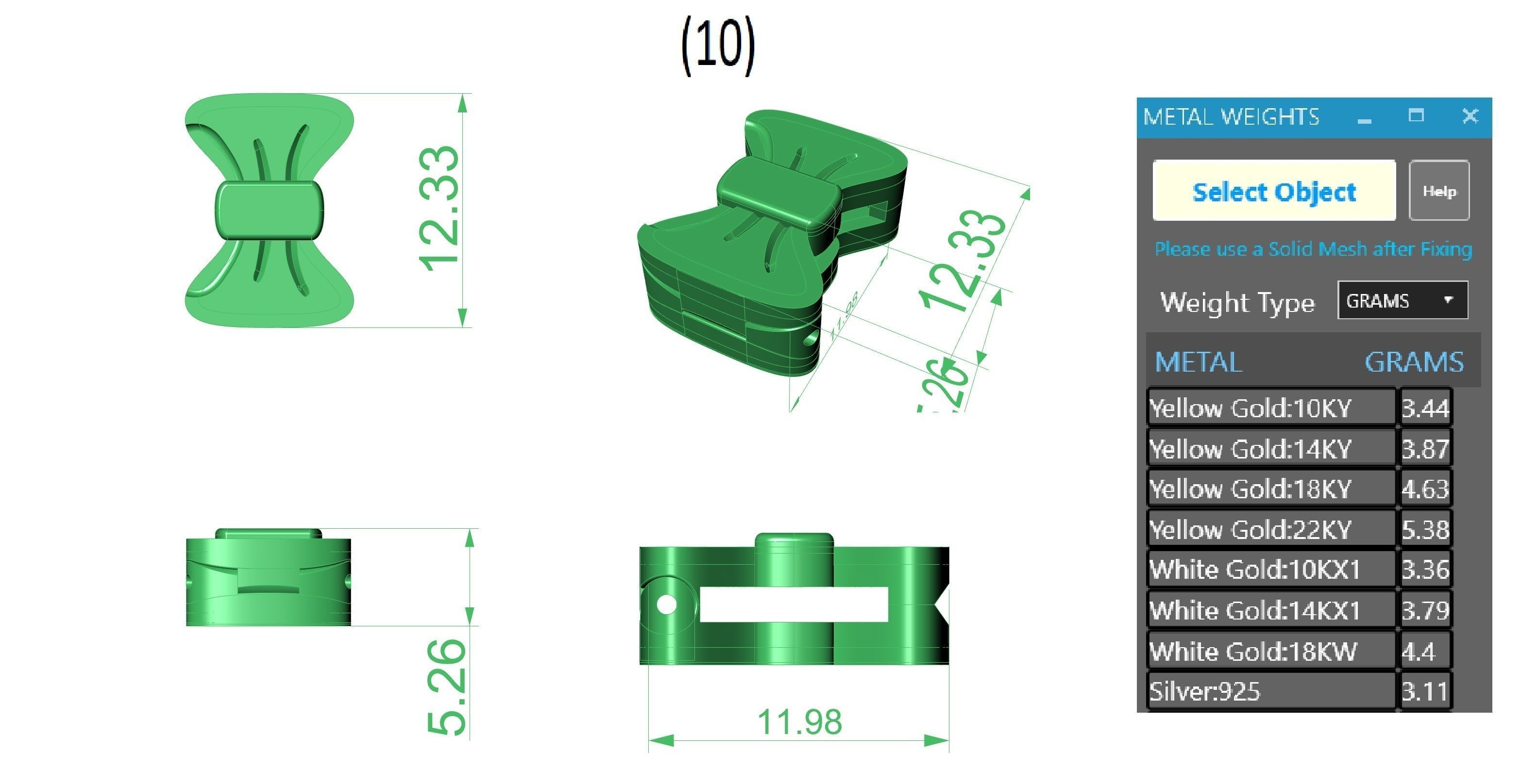 Bow Tie Charm Pendant Necklace 3D print model_3