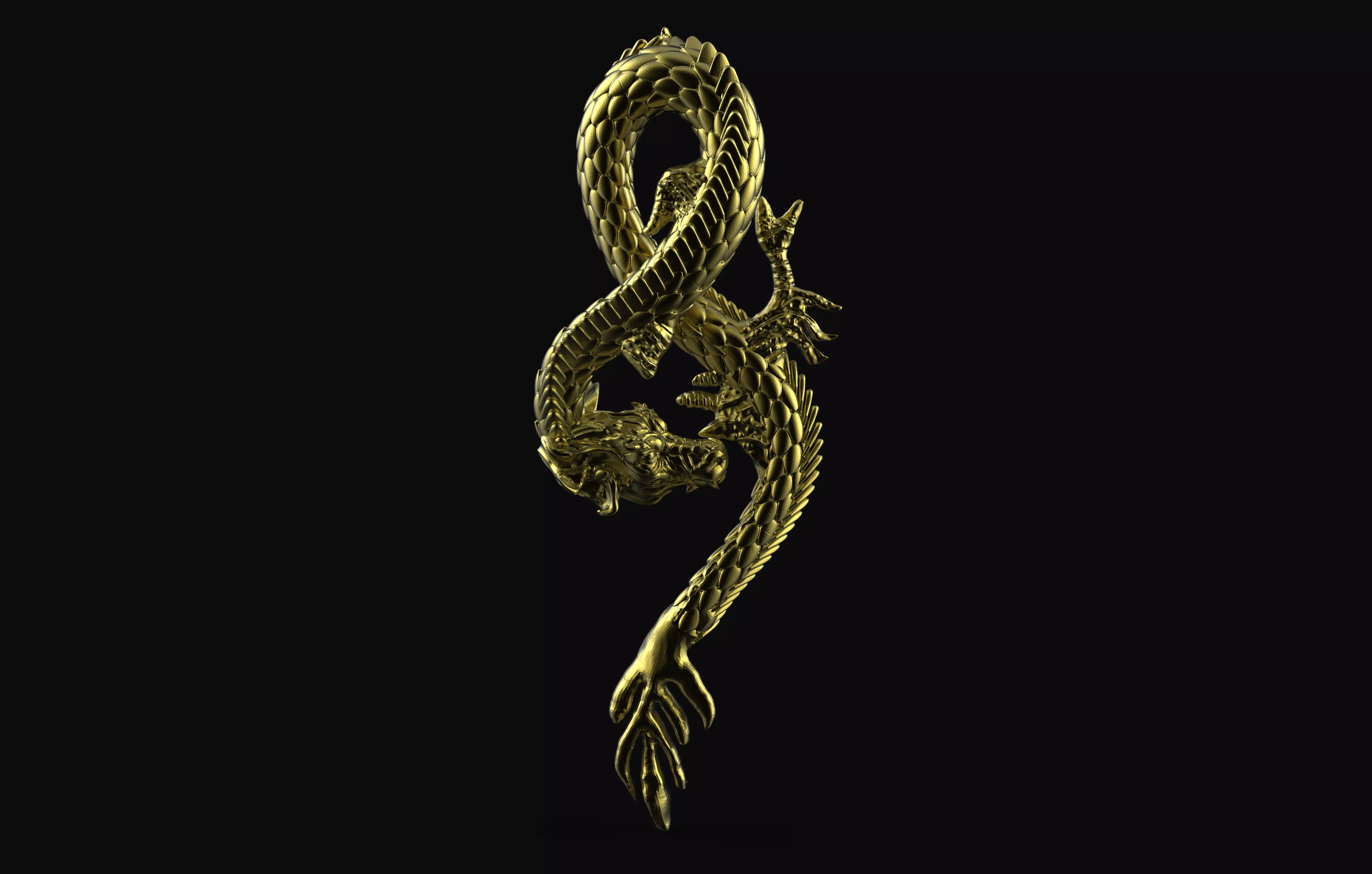 Dragon pendant 3D print model_0