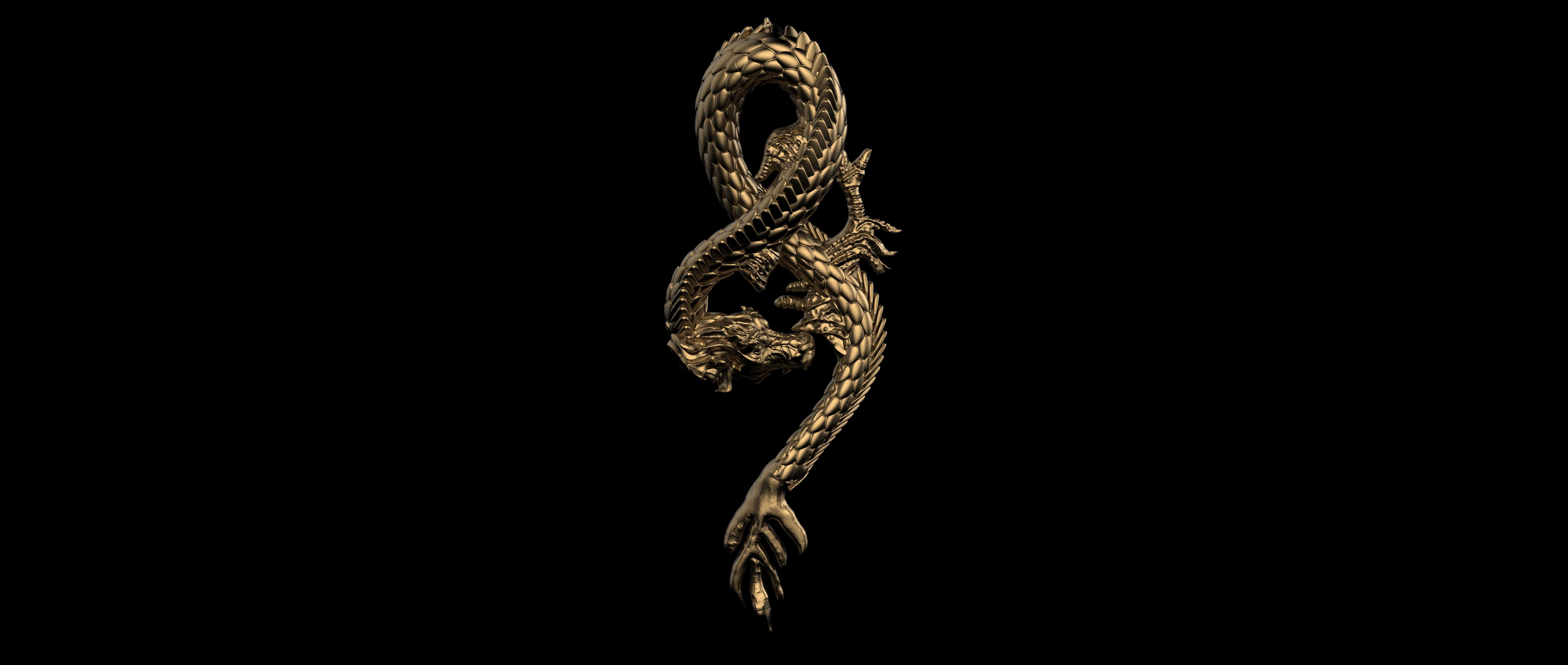 Dragon pendant 3D print model_2